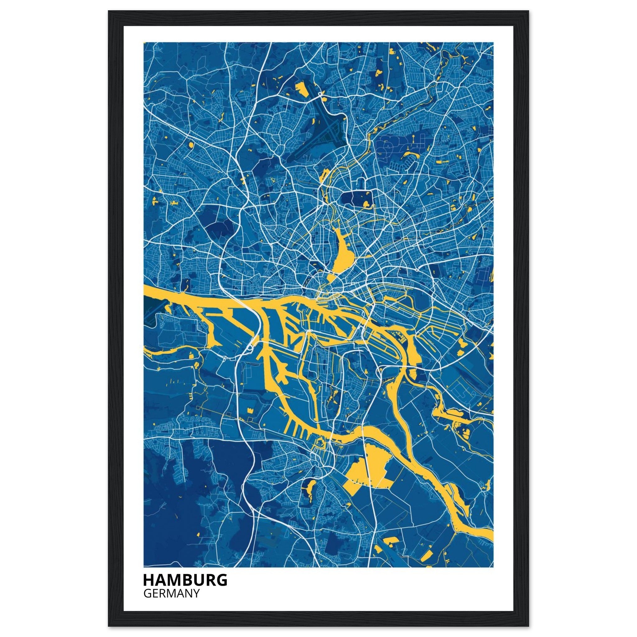 Hamburg Germany City Map Poster | Custom Map Art Print - Ink And Atlas