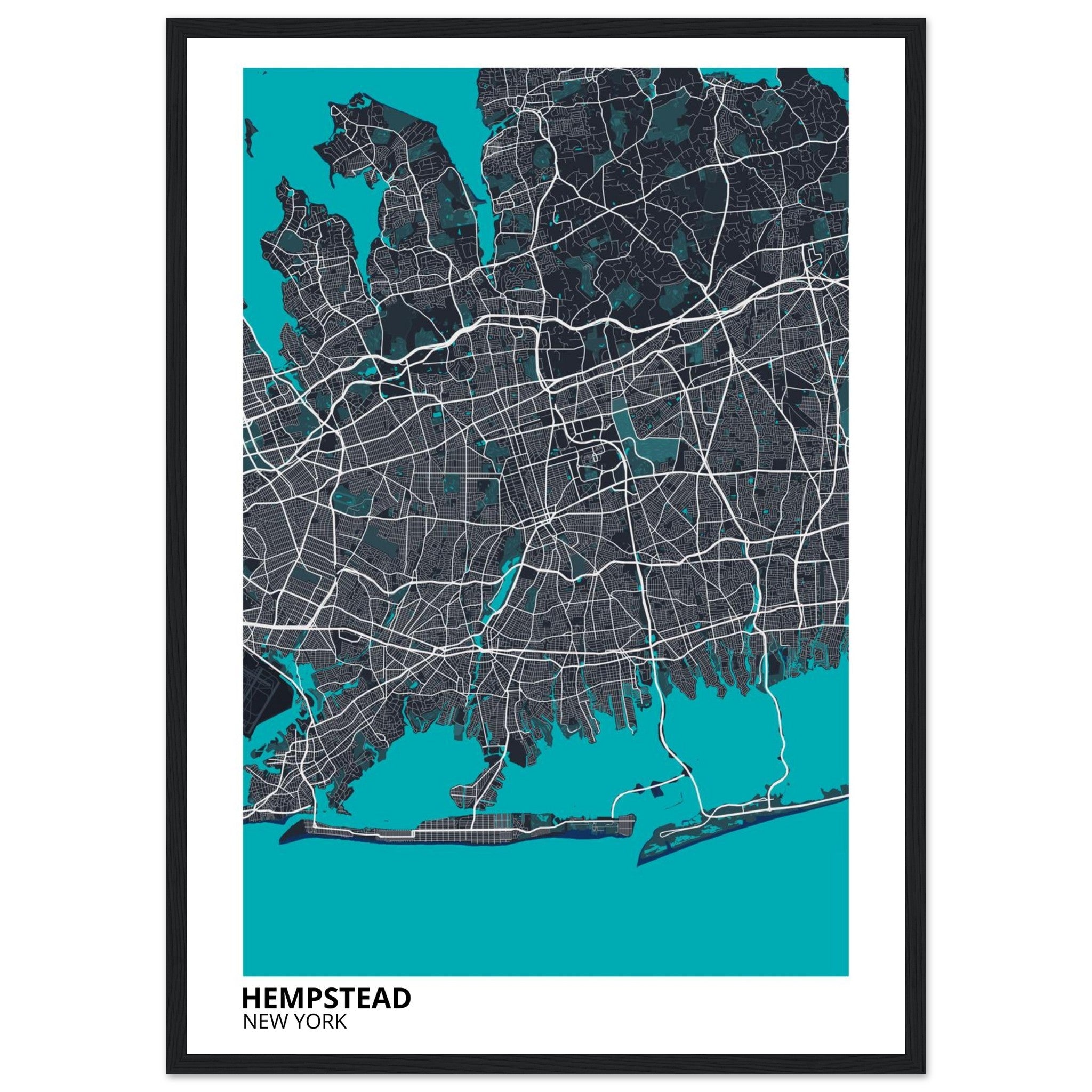 hempstead map poster print