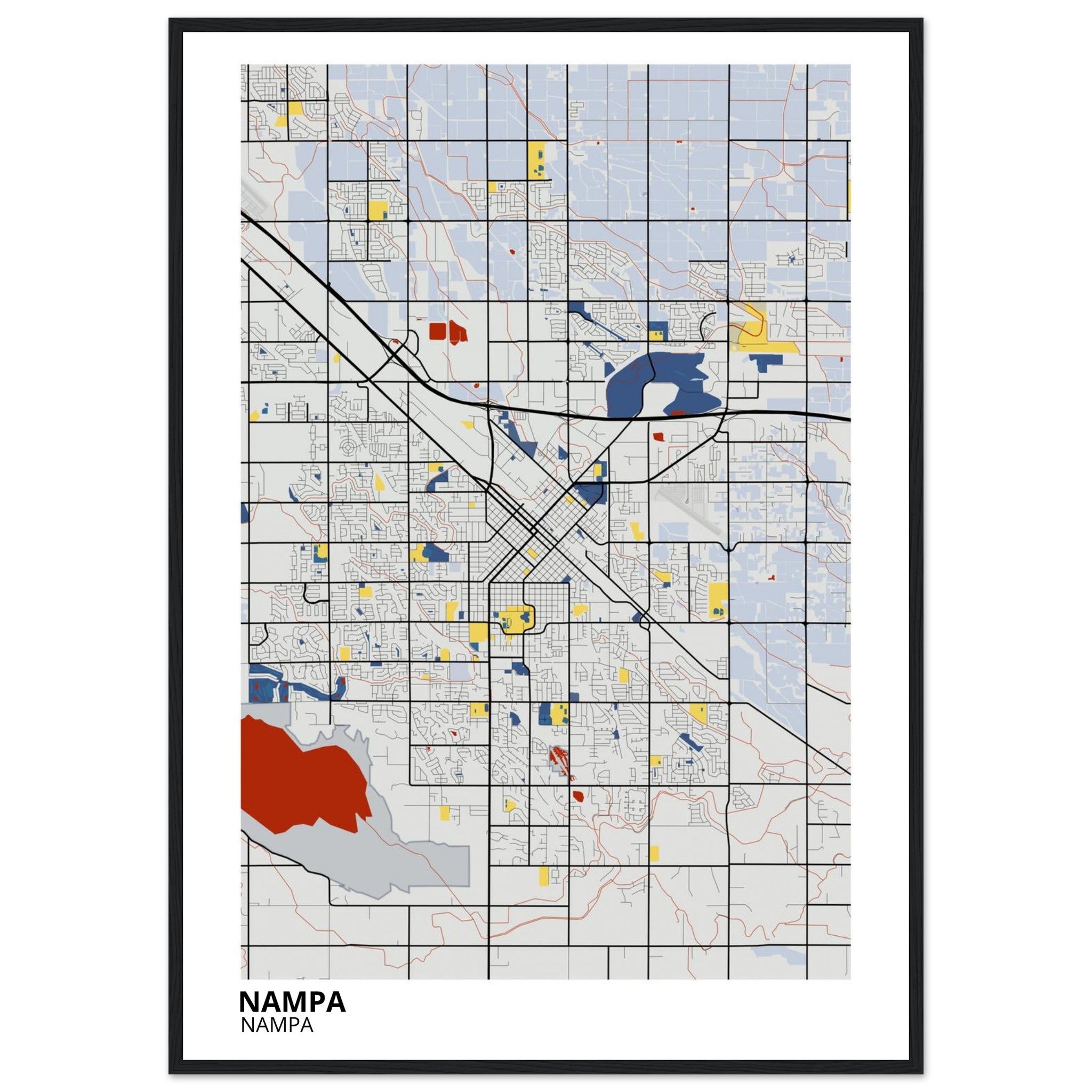 Nampa Idaho City Map Poster | Custom Map Art Print - Ink And Atlas