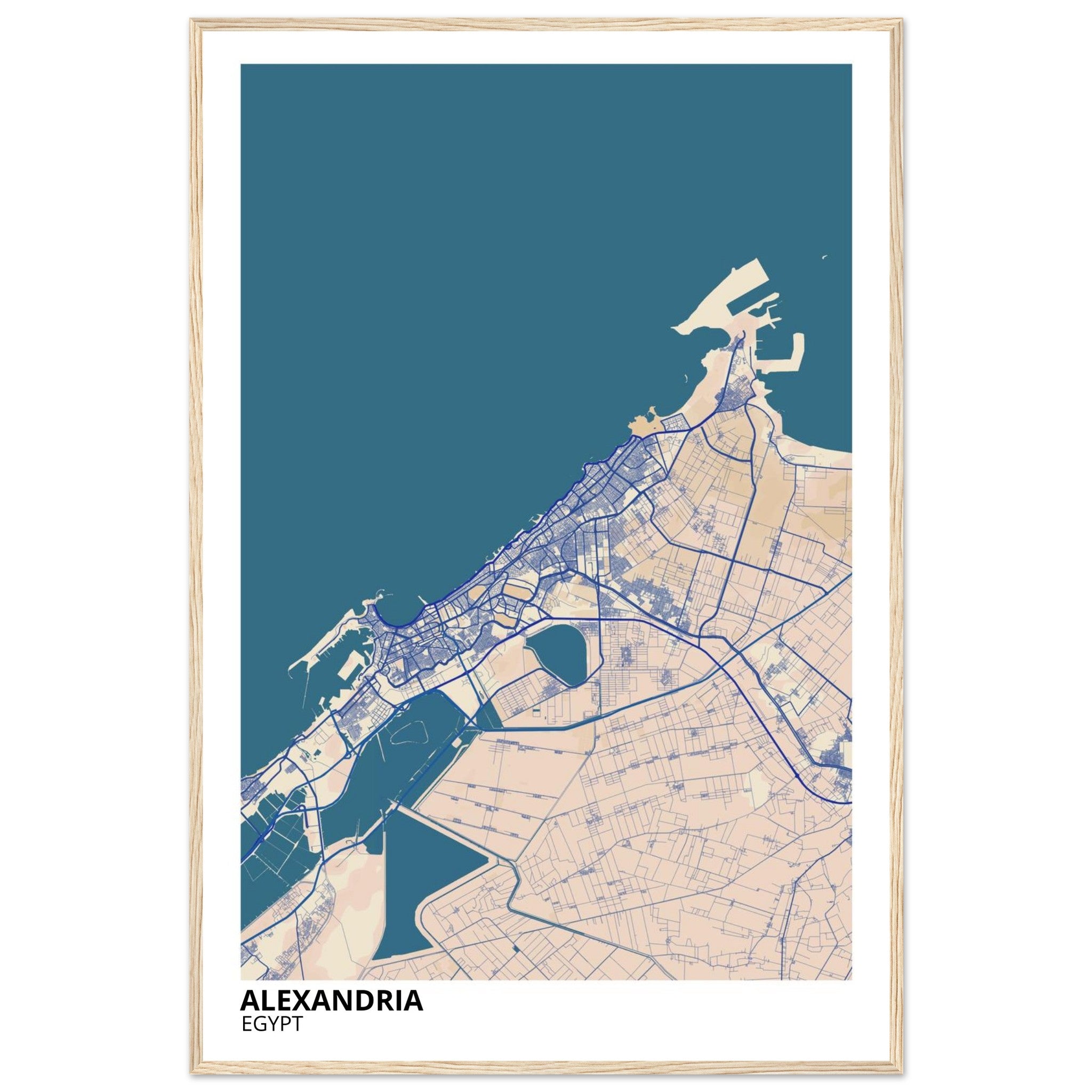 Alexandria Egypt City Map Poster | Custom Map Art Print - Ink And Atlas