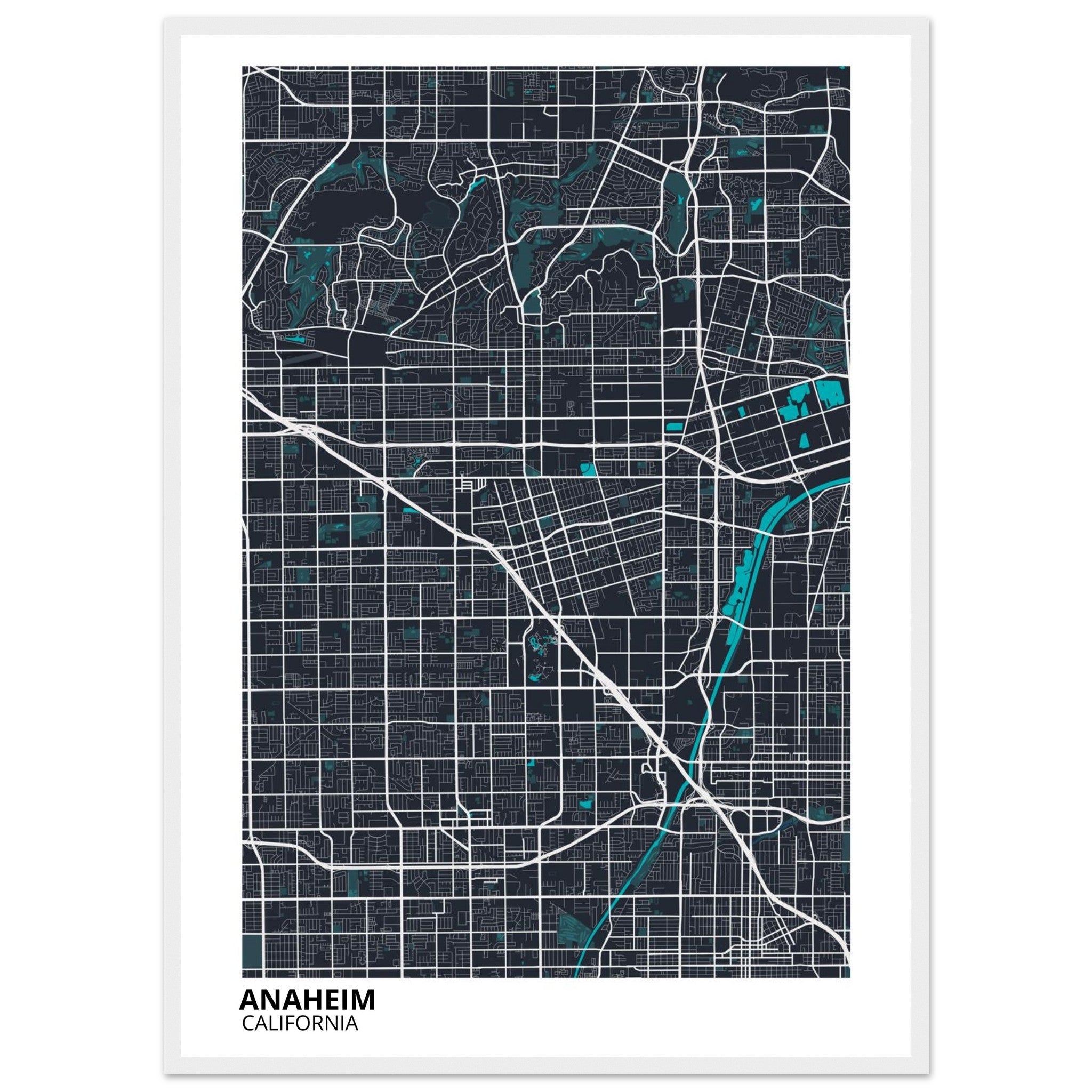 Anaheim California City Map Poster | Custom Map Art Print - Ink And Atlas