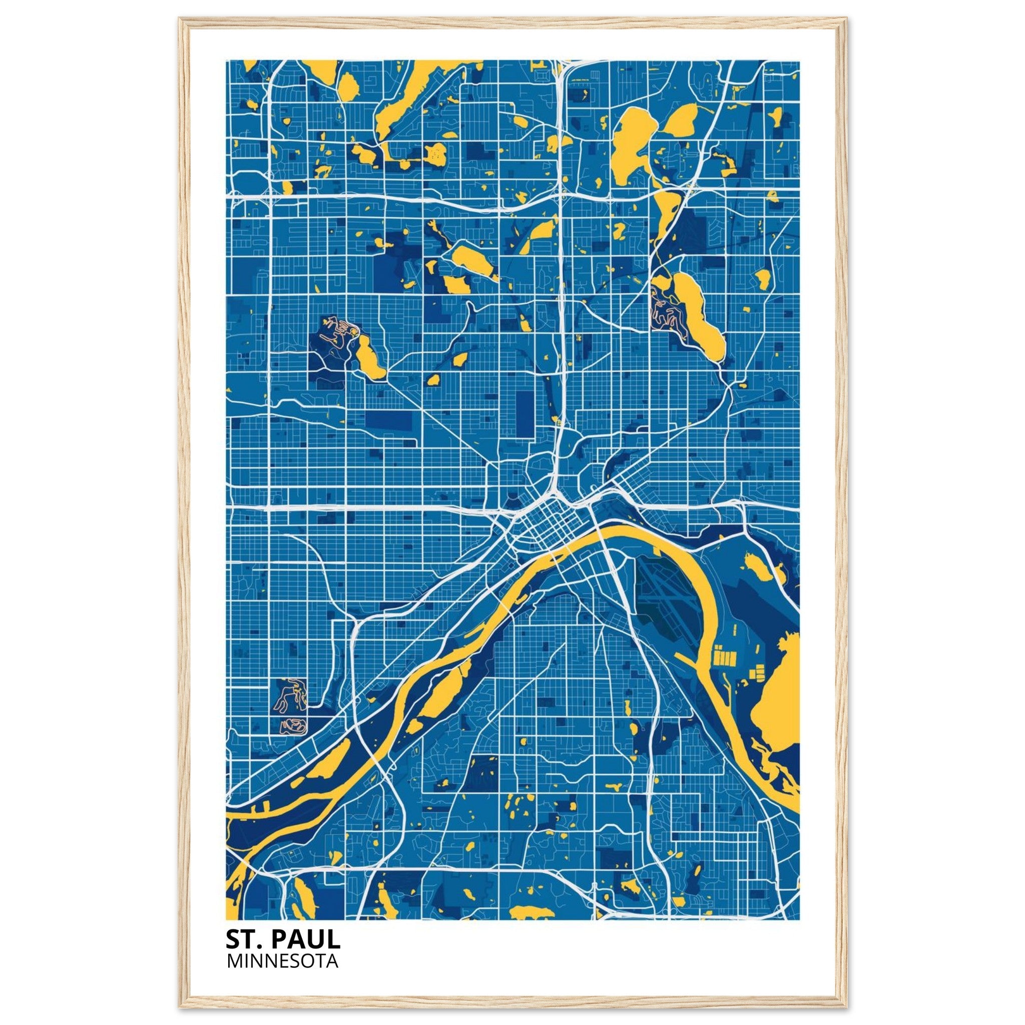 st paul map poster print
