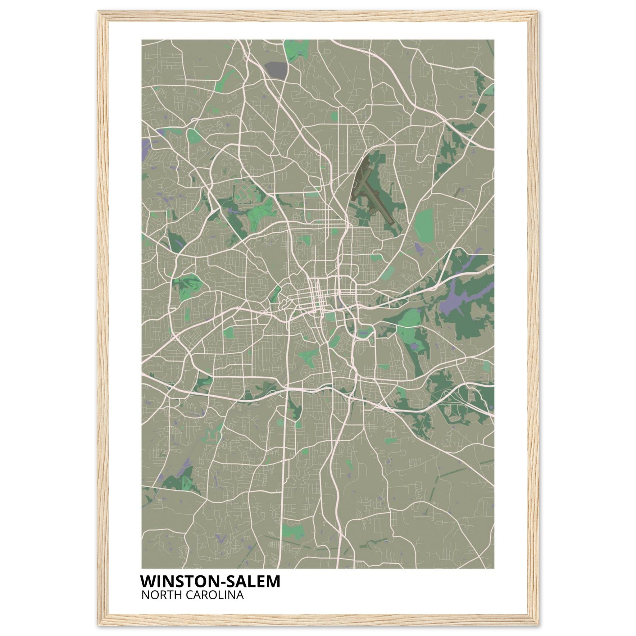 Winston - Salem North Carolina City Map Poster | Custom Map Art Print - Ink And Atlas