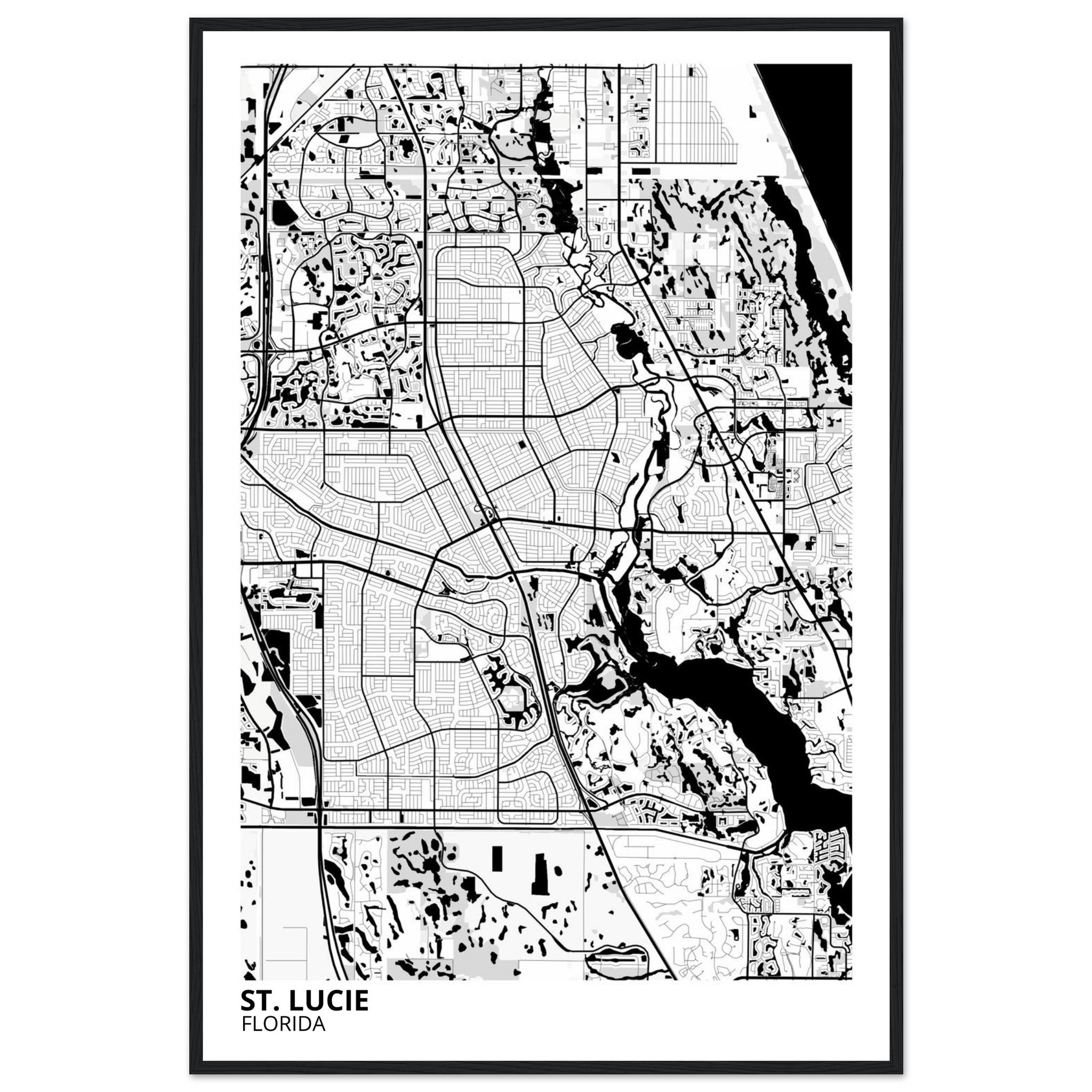 st lucie map poster print