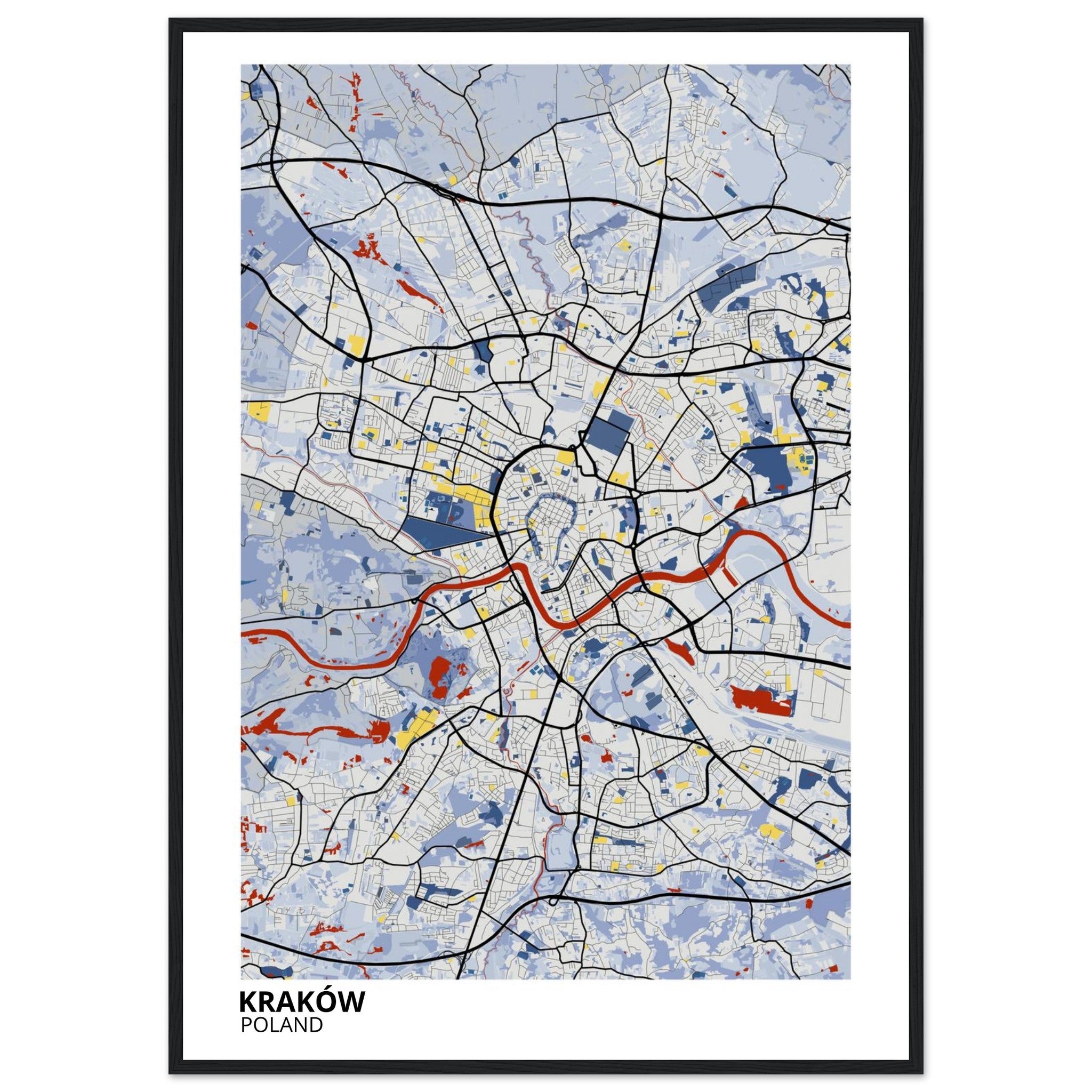 Krakow Poland City Map Poster | Custom Map Art Print - Ink And Atlas