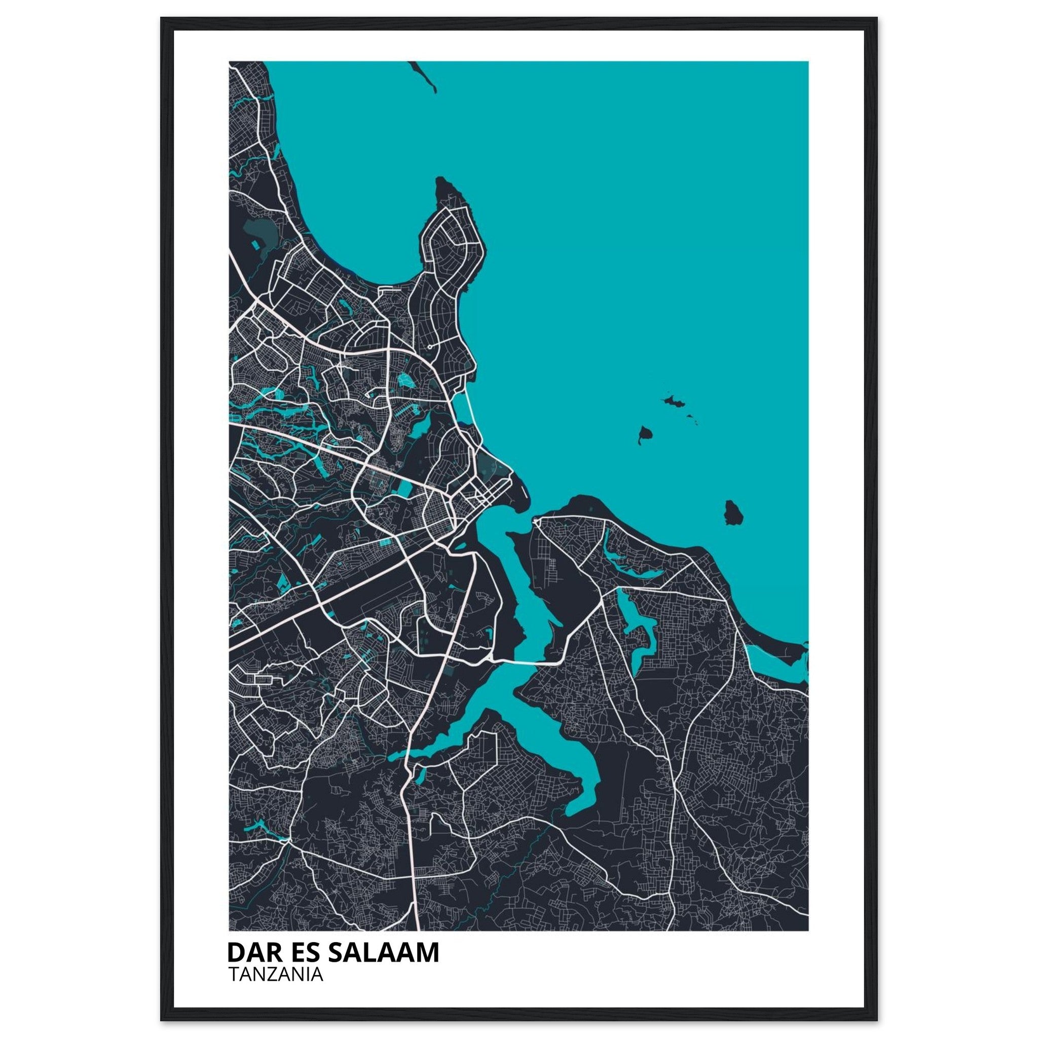 Dar es Salaam Tanzania City Map Poster | Custom Map Art Print - Ink And Atlas