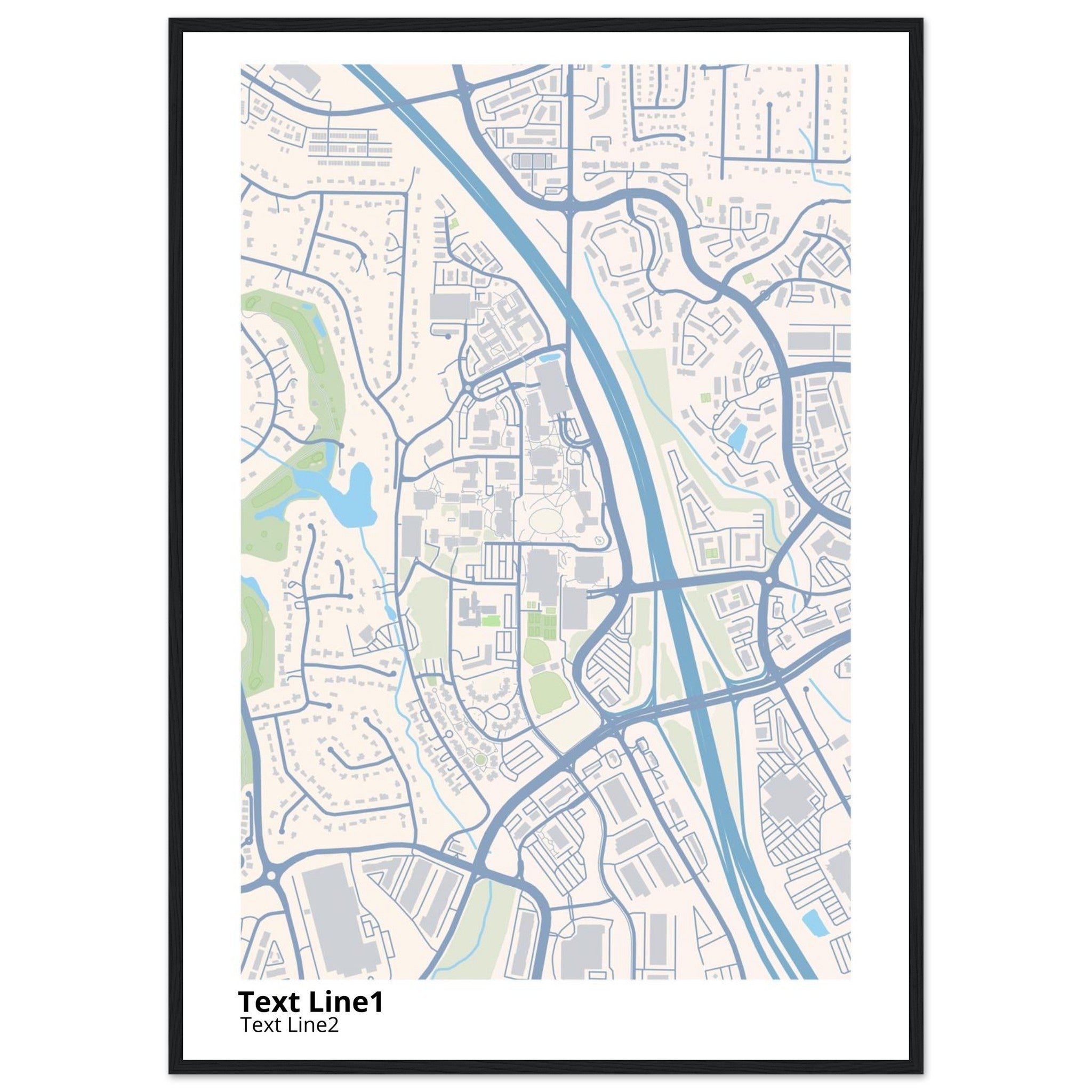 kennesaw state university georgia modern campus map print