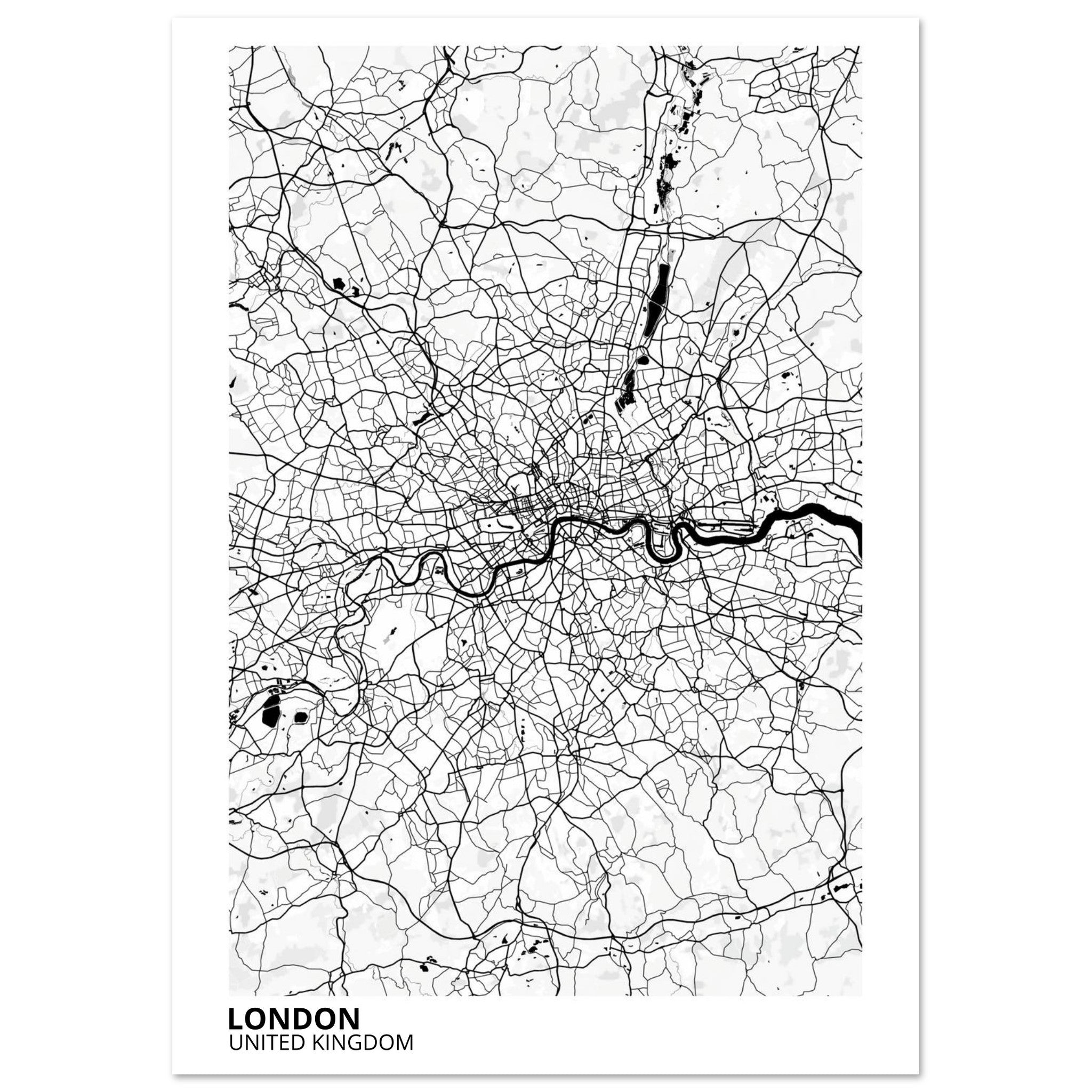 London United Kingdom City Map Poster | Custom Map Art Print - Ink And Atlas