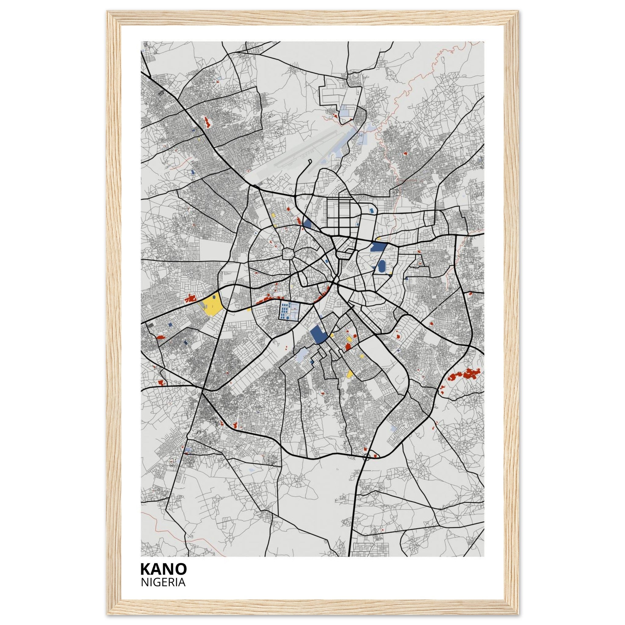Kano Nigeria City Map Poster | Custom Map Art Print - Ink And Atlas