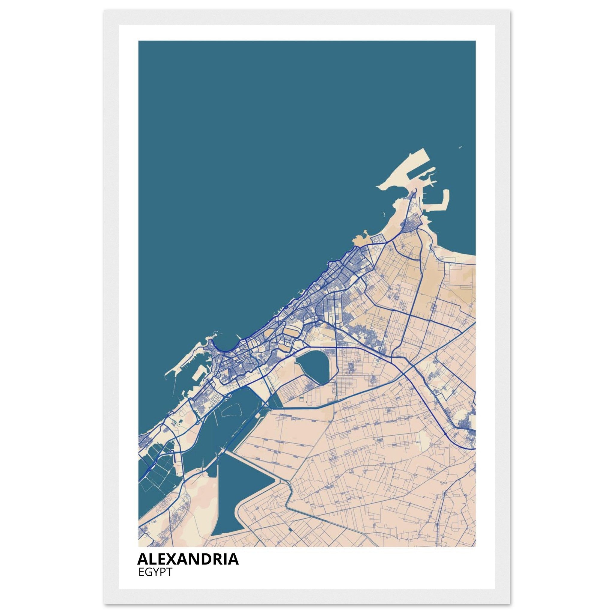Alexandria Egypt City Map Poster | Custom Map Art Print - Ink And Atlas