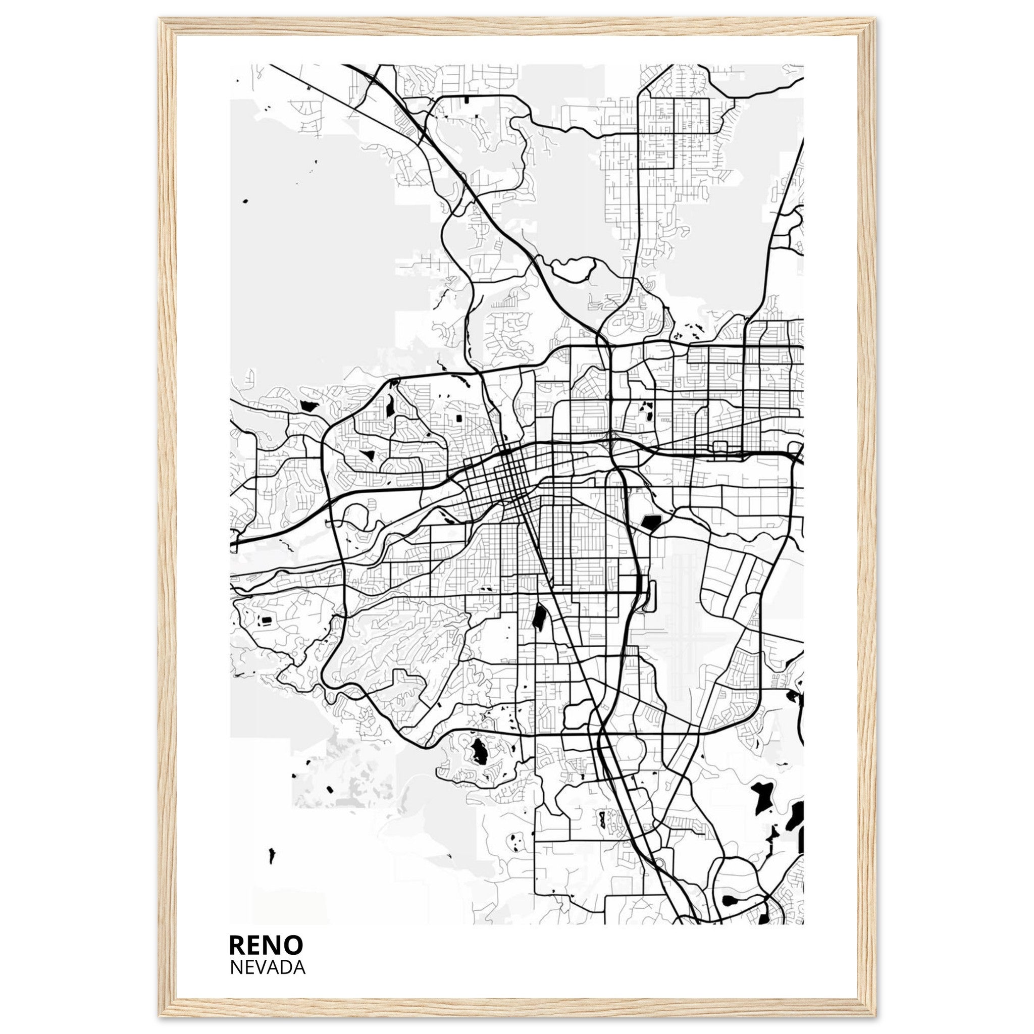 reno map poster print