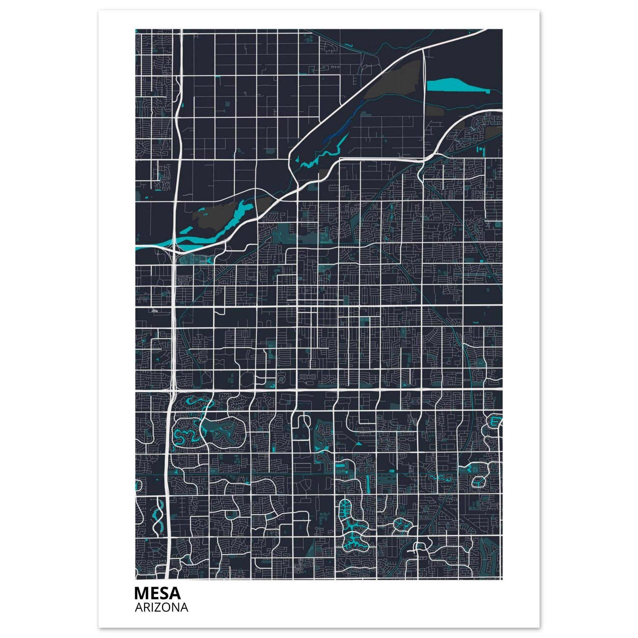 mesa map poster print