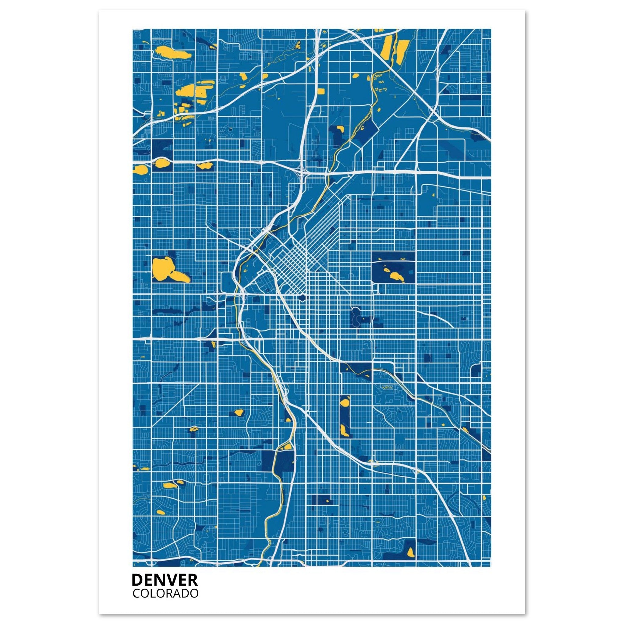 denver map poster print
