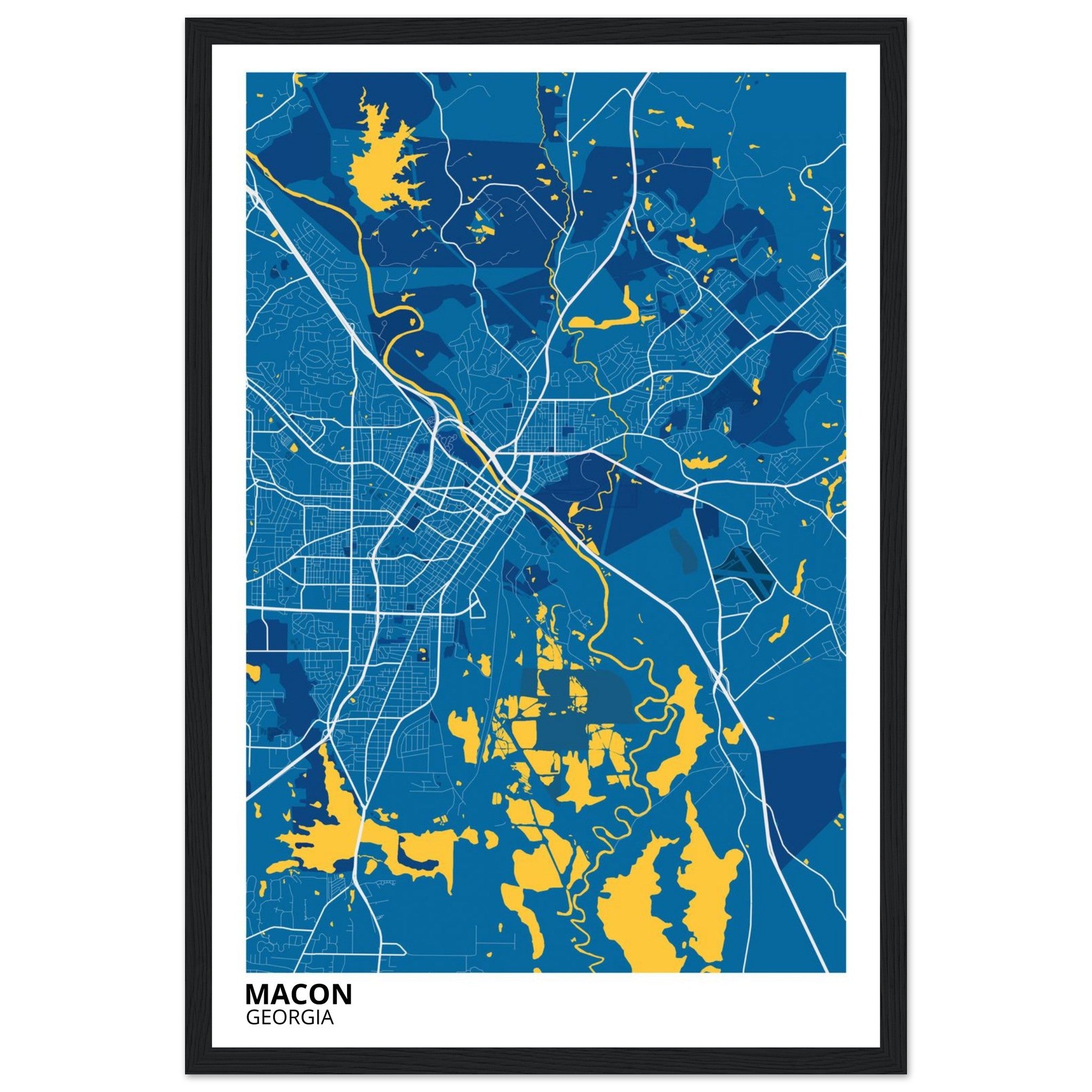 Macon Georgia City Map Poster | Custom Map Art Print - Ink And Atlas