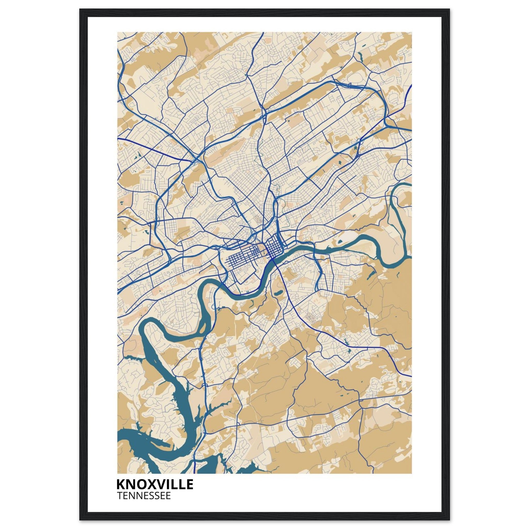 knoxville map poster print