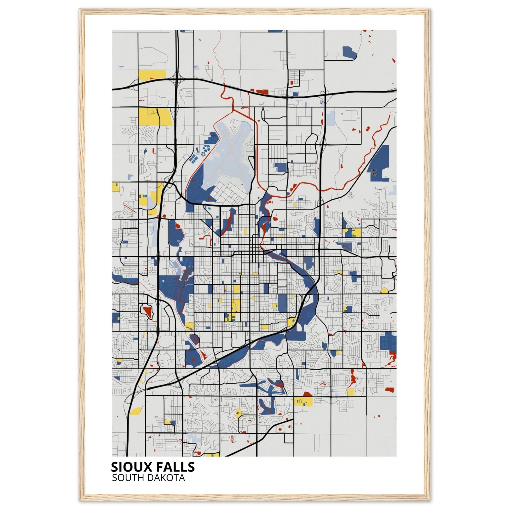 Sioux Falls South Dakota City Map Poster | Custom Map Art Print - Ink And Atlas