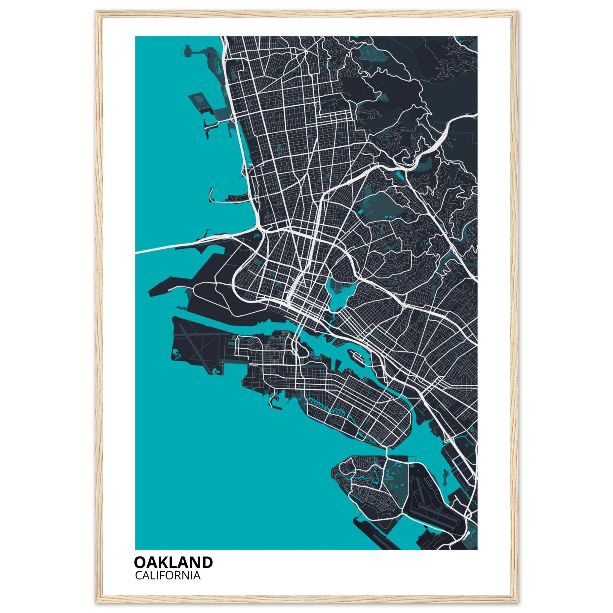 oakland map poster print