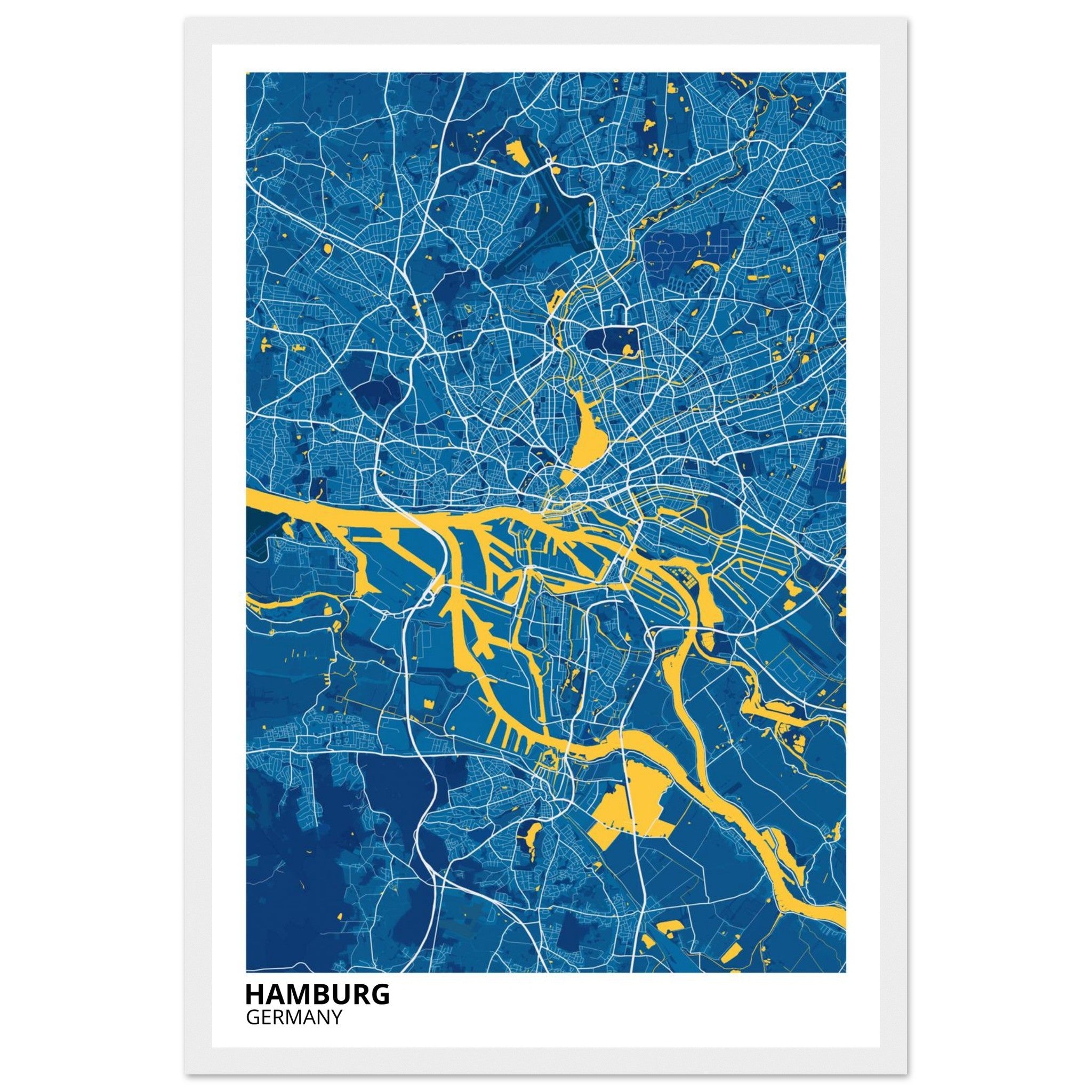Hamburg Germany City Map Poster | Custom Map Art Print - Ink And Atlas
