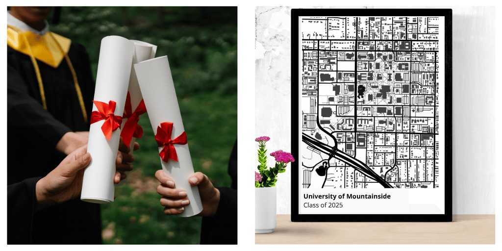 Custom College Campus Map Prints