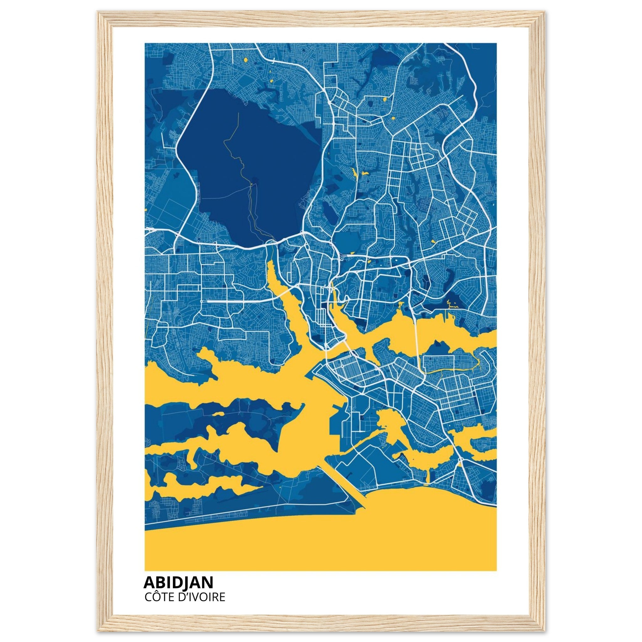 Abidjan Côte d’Ivoire City Map Poster | Custom Map Art Print - Ink And Atlas