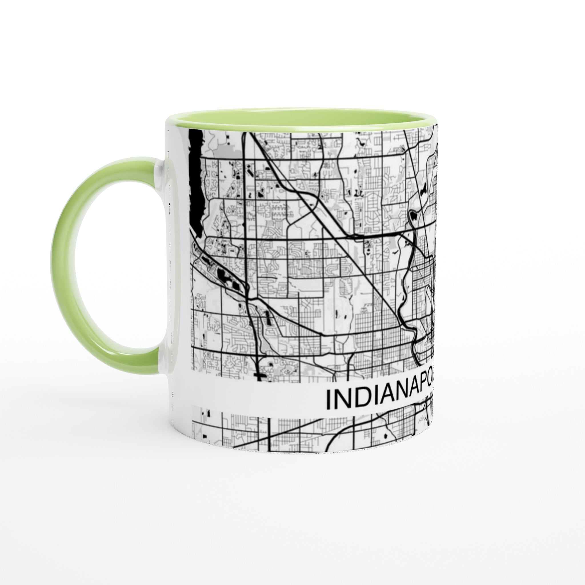 Indianapolis Indiana Modern City Map Mug (11oz) - Ink And Atlas