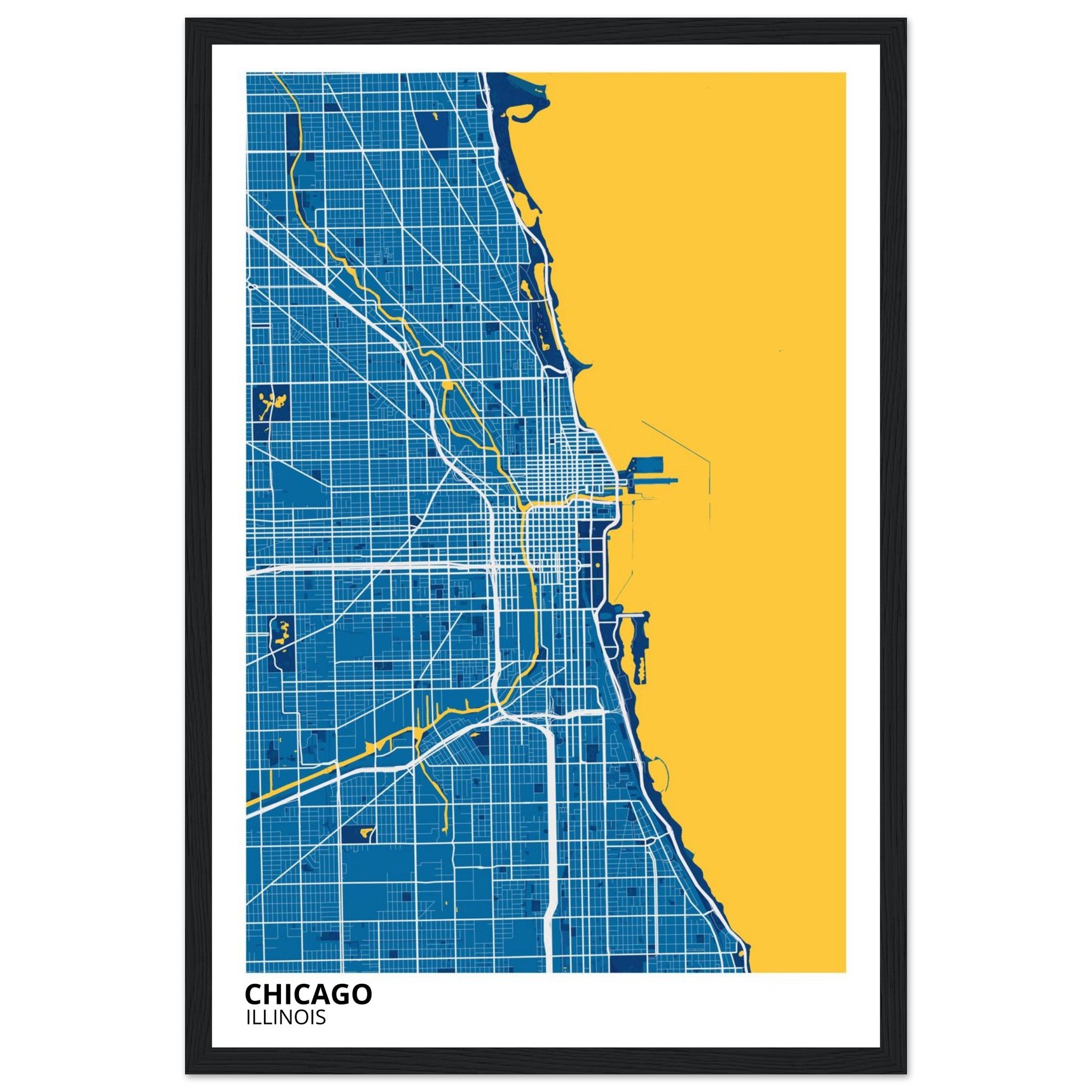 chicago map poster print