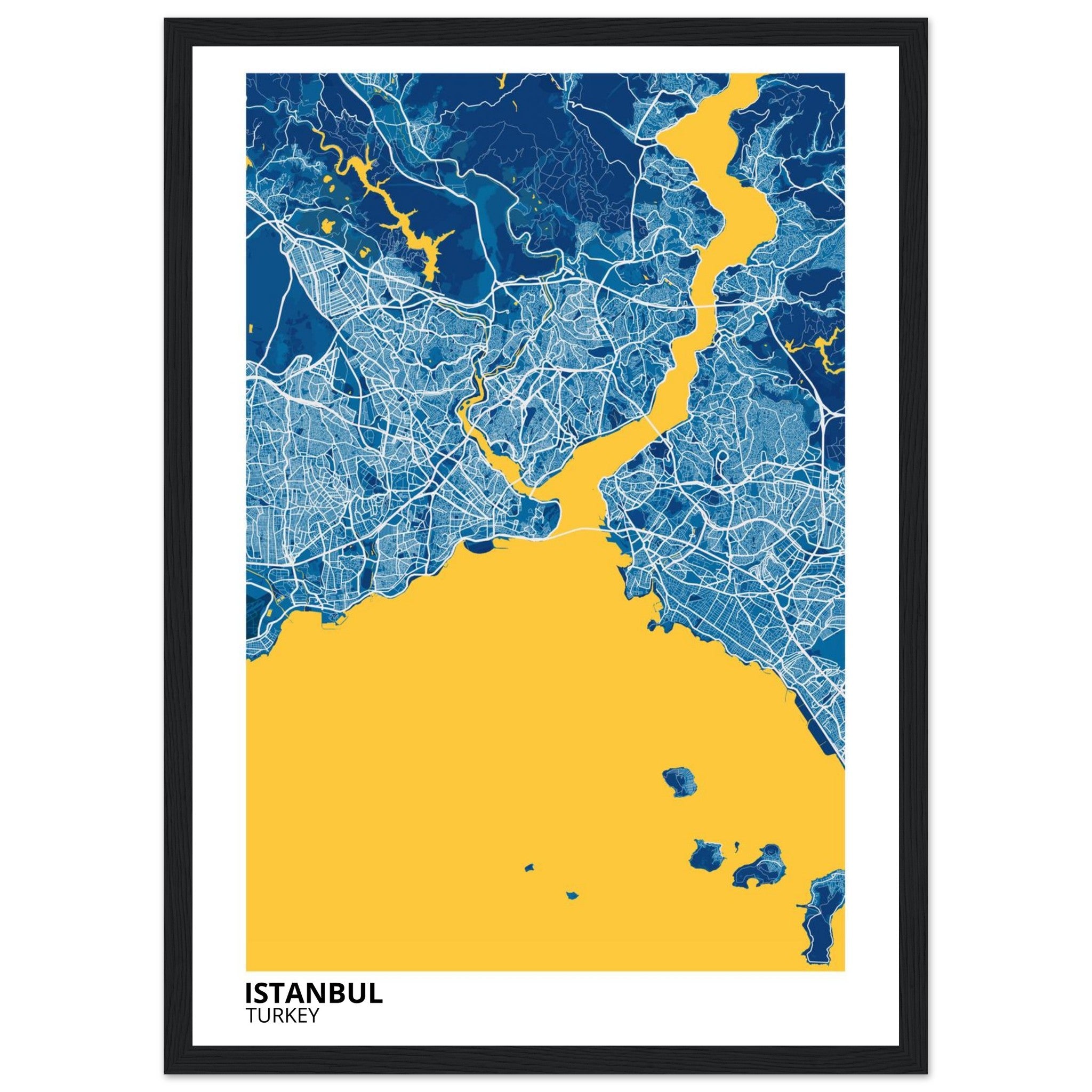 istanbul turkey map poster print