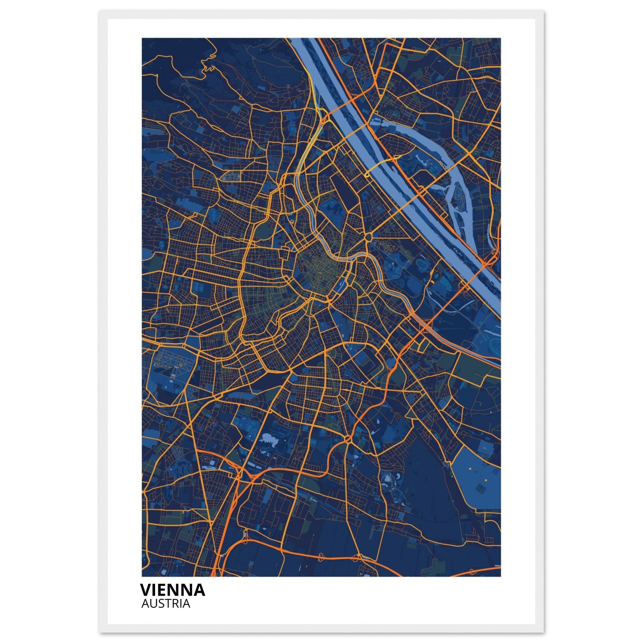 Vienna Austria City Map Poster | Custom Map Art Print - Ink And Atlas