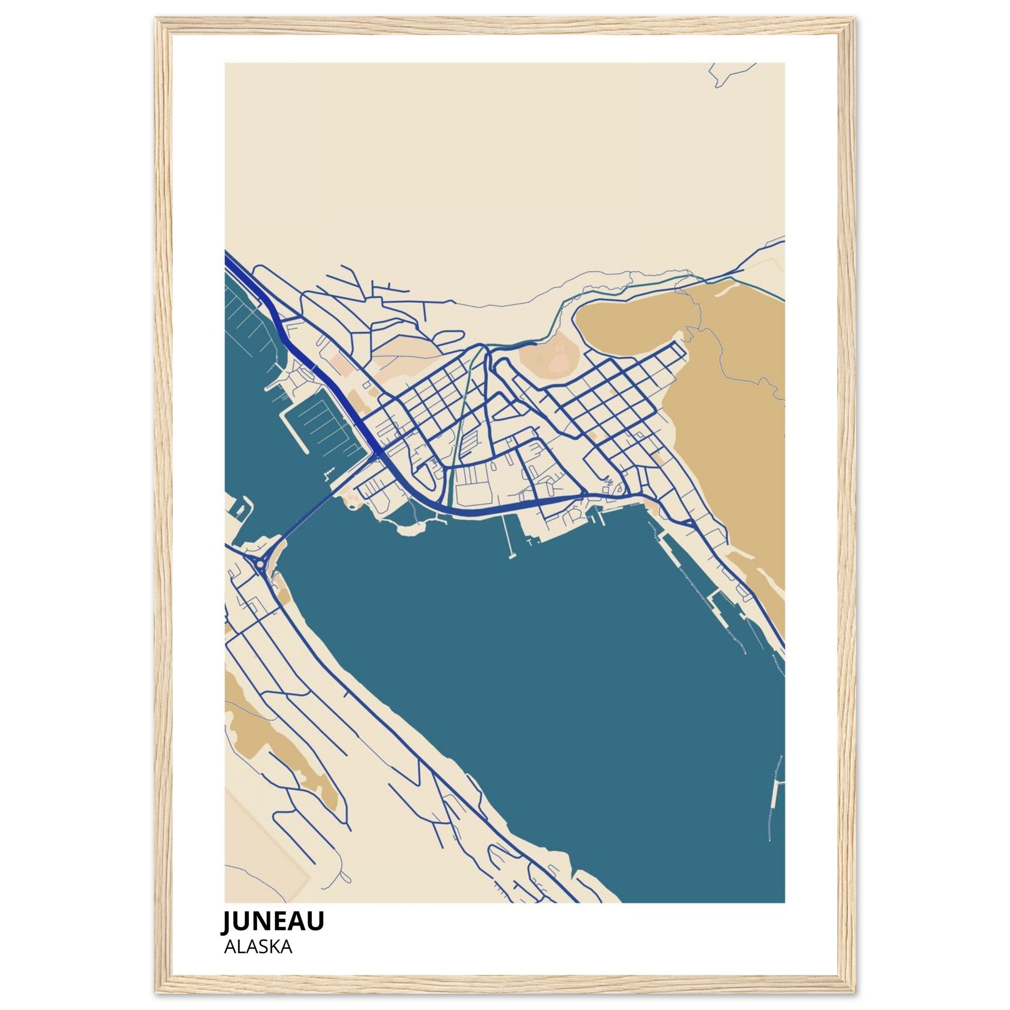 juneau map poster print