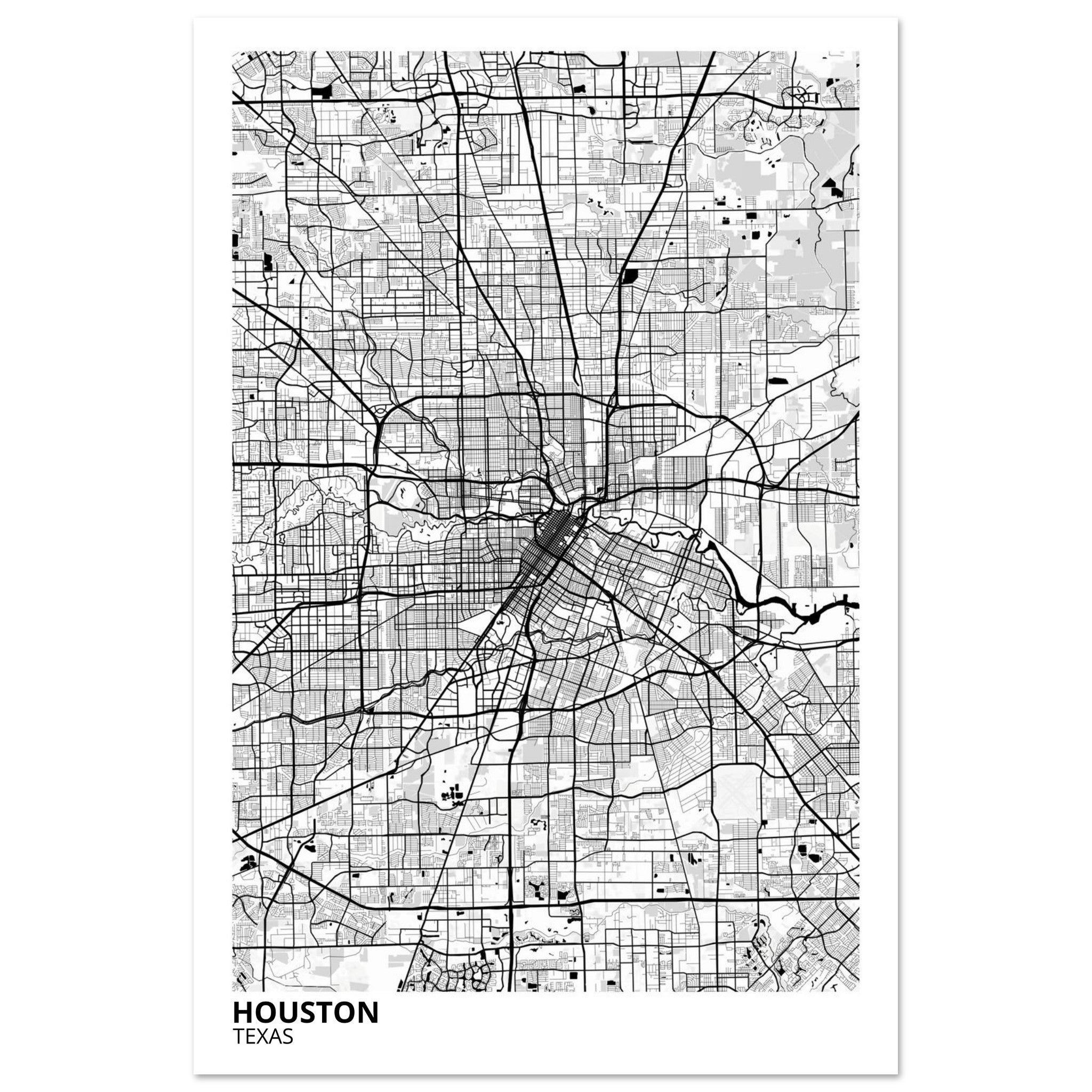 houston map poster print