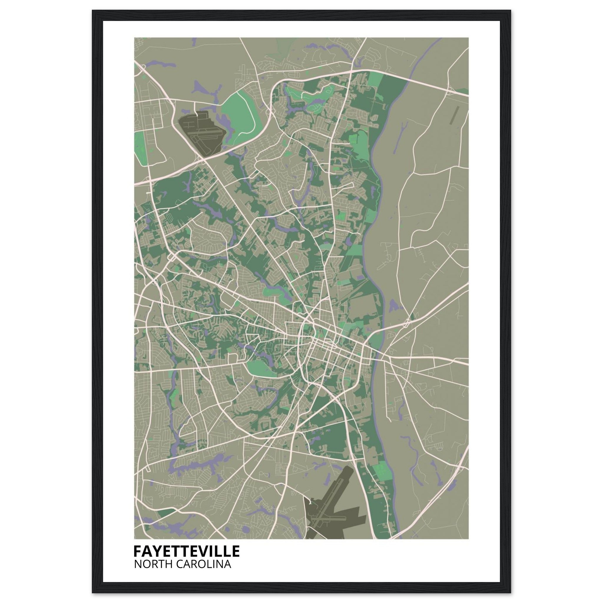 Fayetteville North Carolina City Map Poster | Custom Map Art Print - Ink And Atlas
