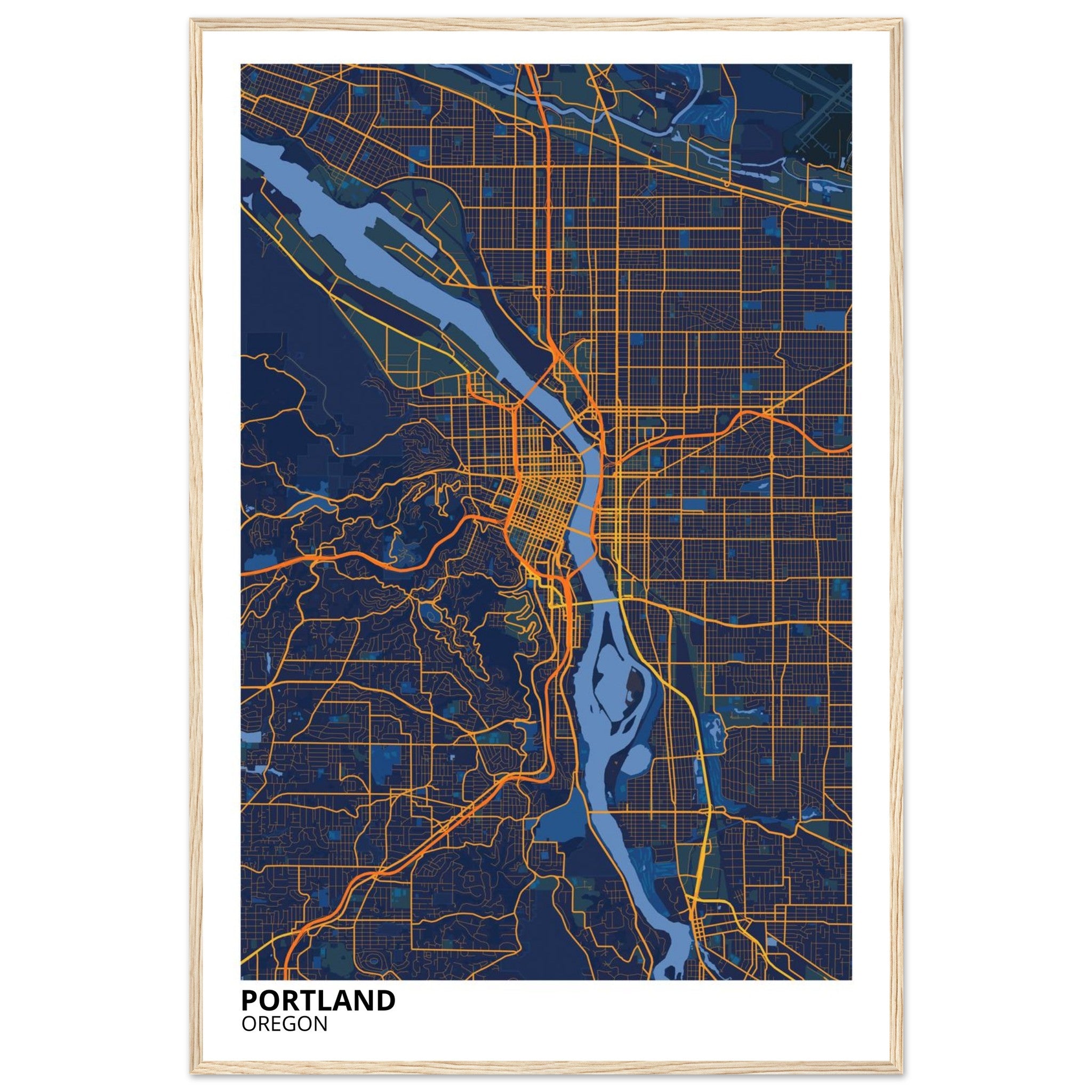 portland map poster print