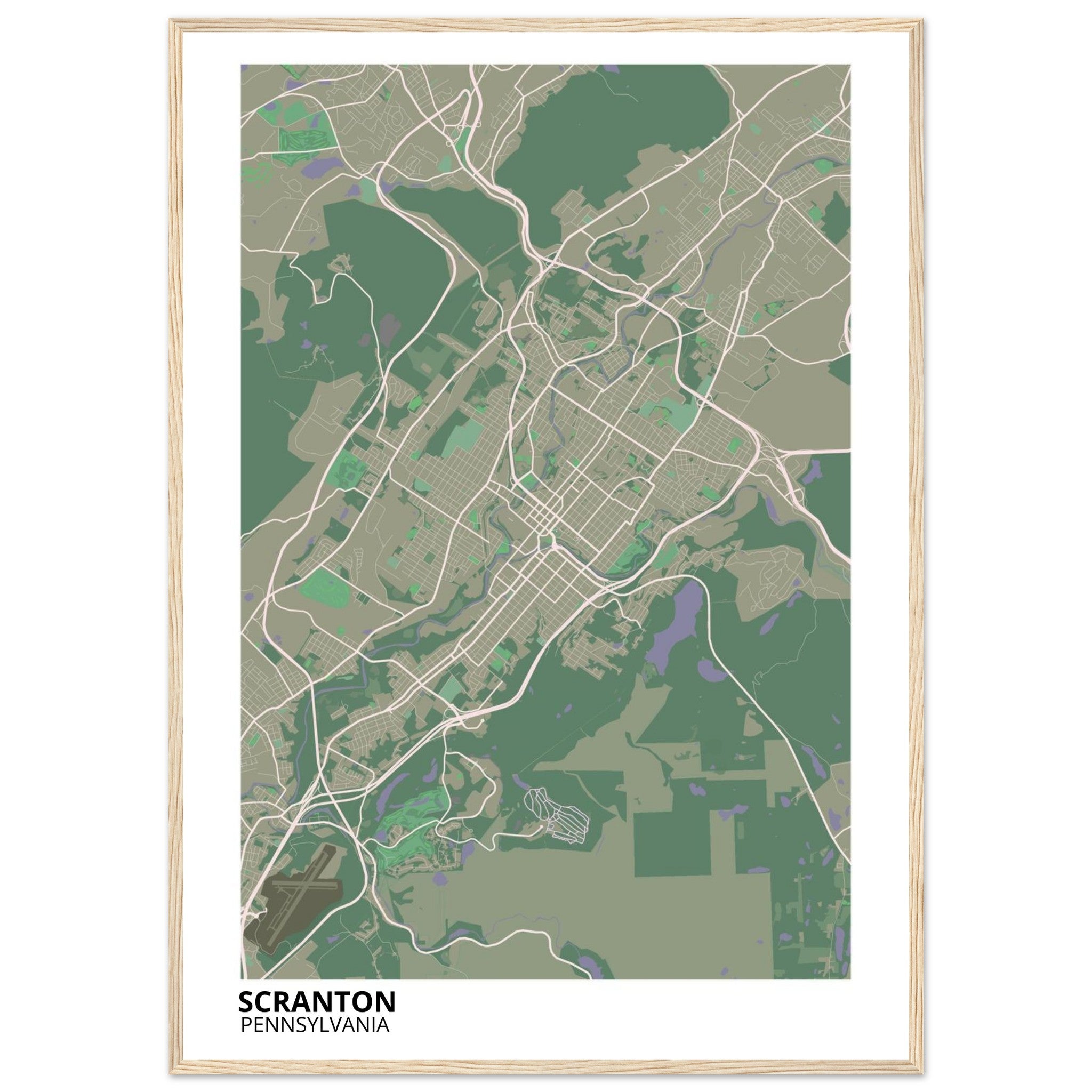 Scranton Pennsylvania City Map Poster | Custom Map Art Print - Ink And Atlas