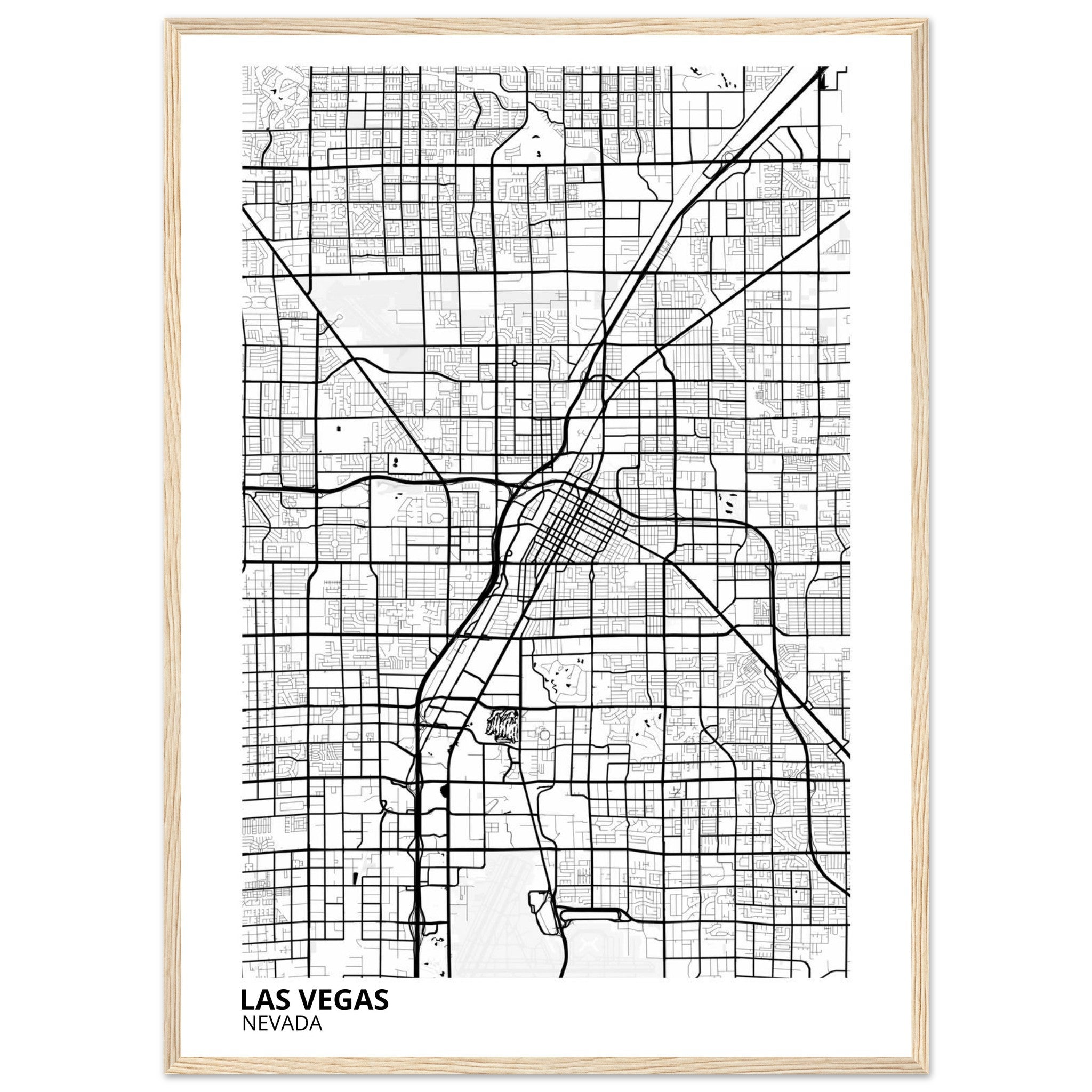 las vegas map poster print