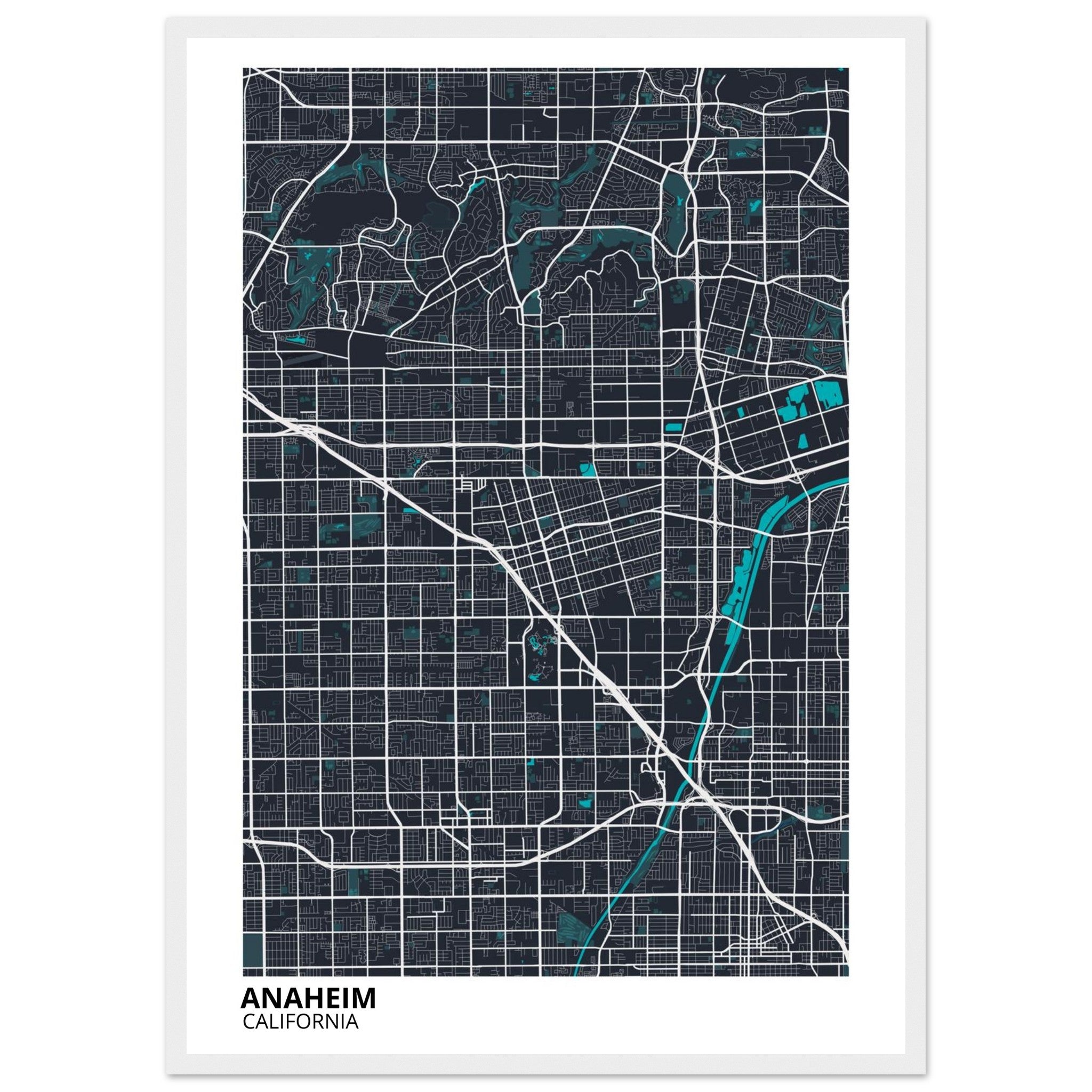 Anaheim California City Map Poster | Custom Map Art Print - Ink And Atlas