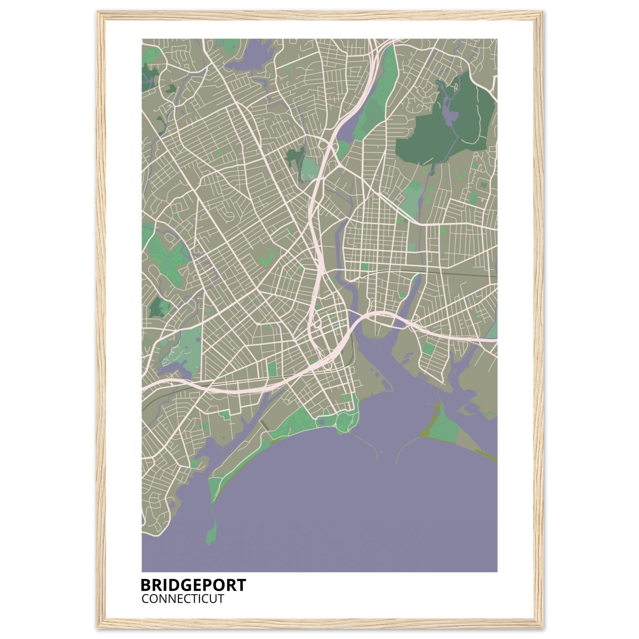bridgeport map poster print