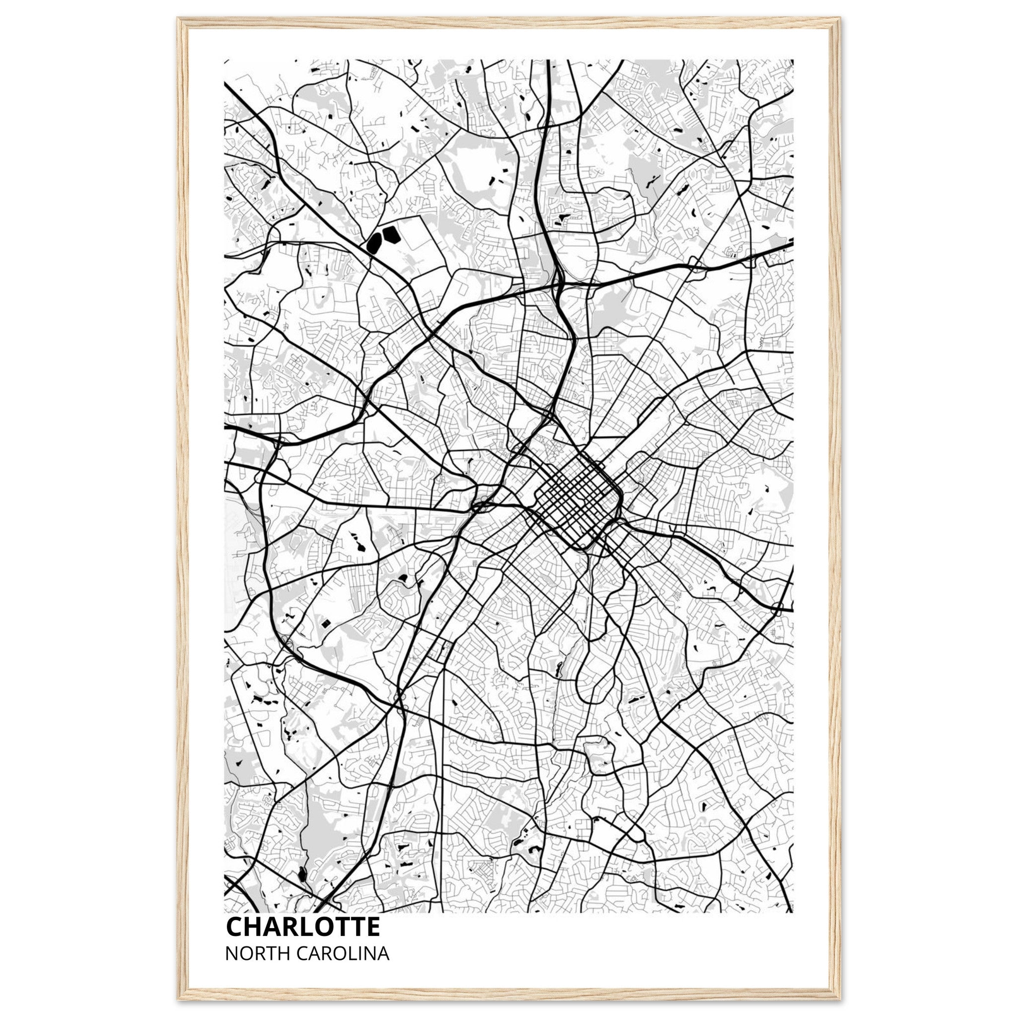 charlotte map poster print
