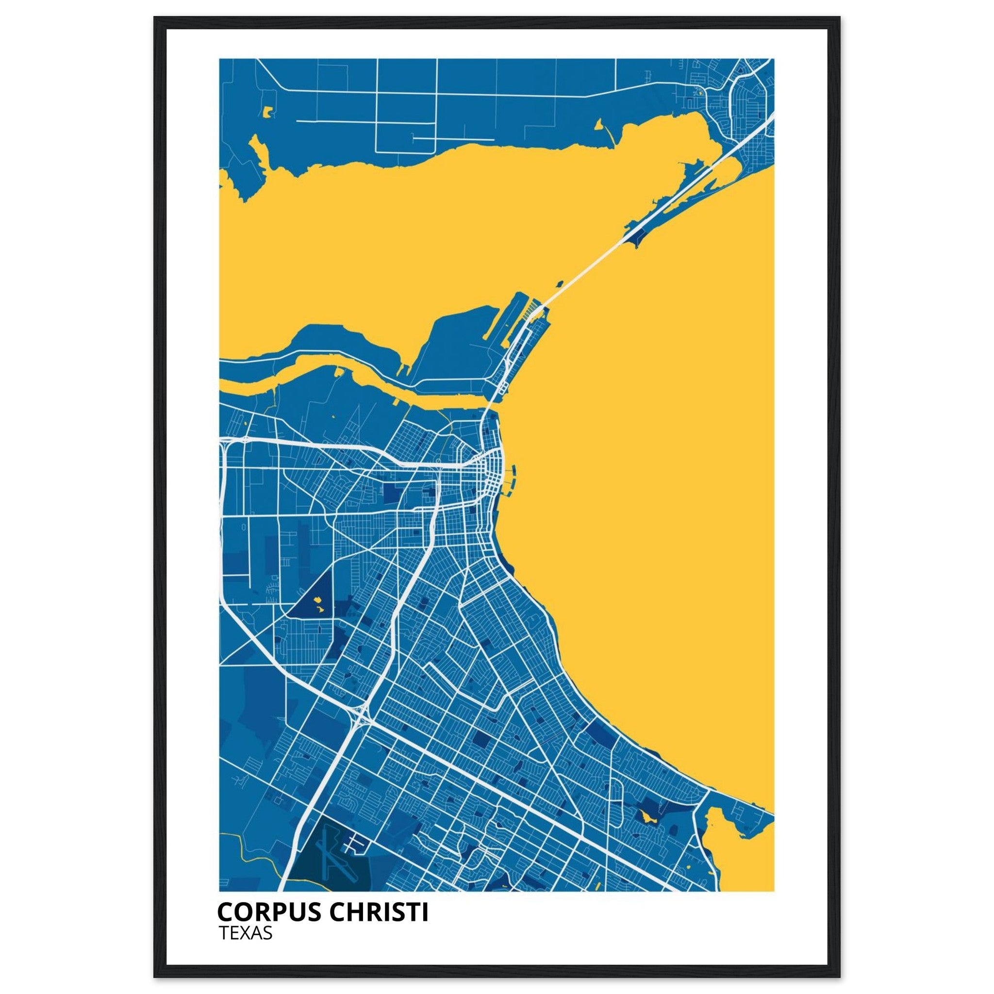 Corpus Christi Texas City Map Poster | Custom Map Art Print - Ink And Atlas
