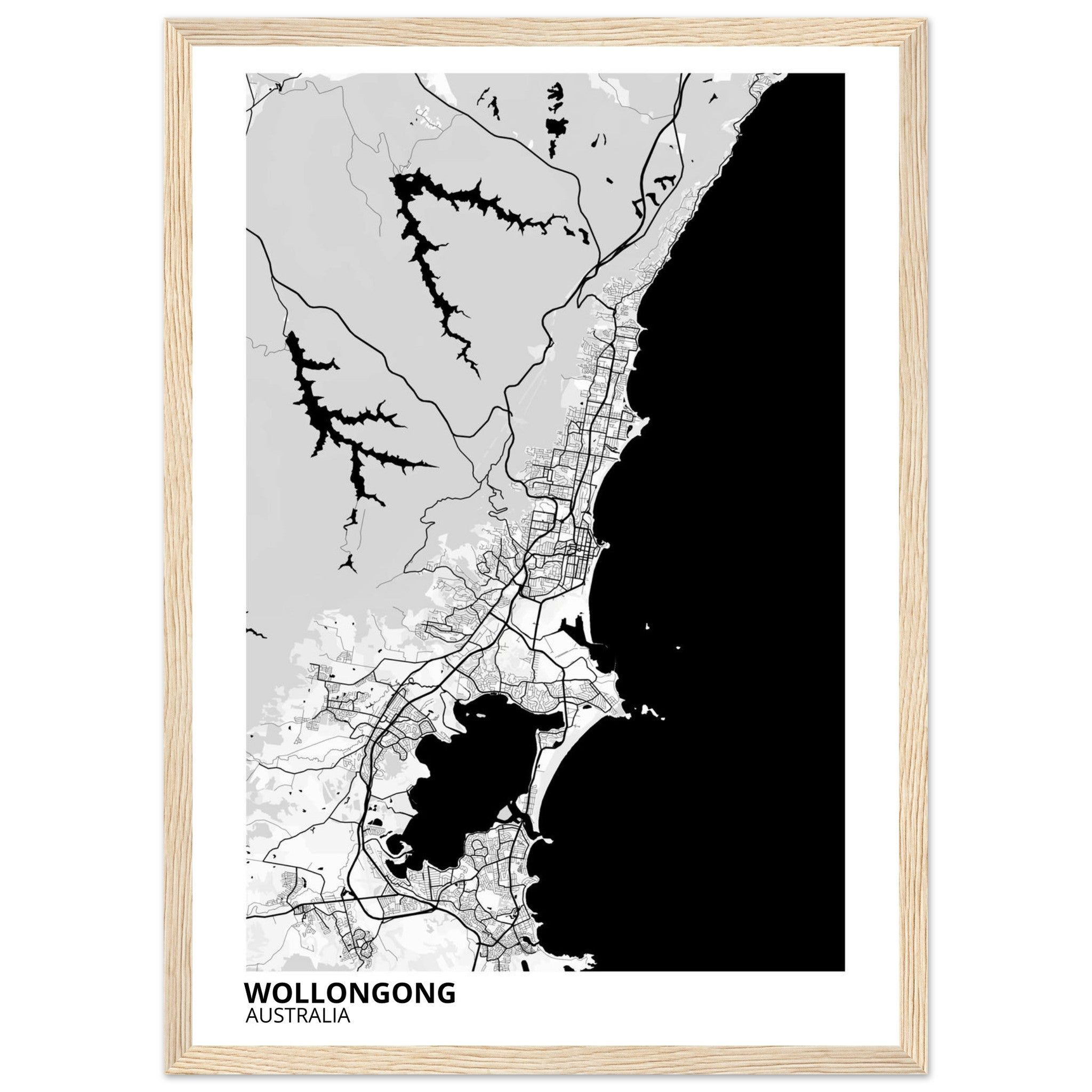 Wollongong Australia City Map Poster | Custom Map Art Print - Ink And Atlas