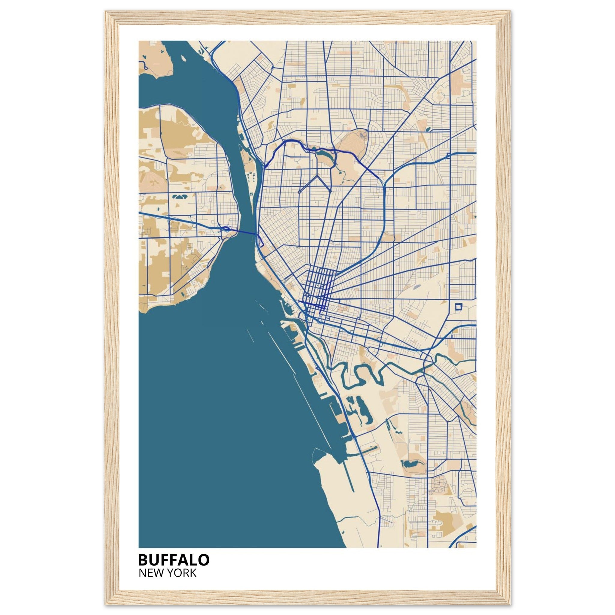 buffalo map poster print