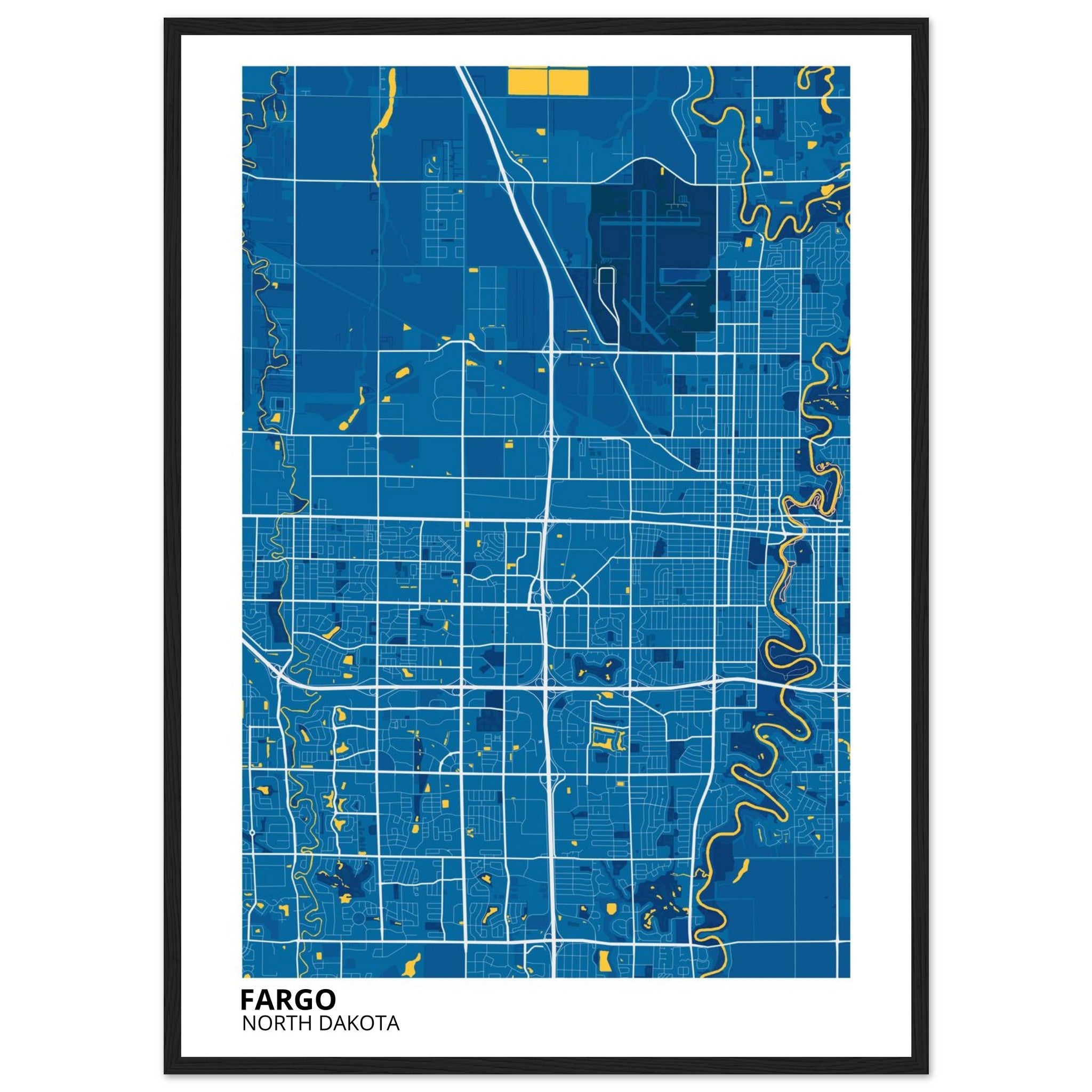 Fargo North Dakota City Map Poster | Custom Map Art Print - Ink And Atlas