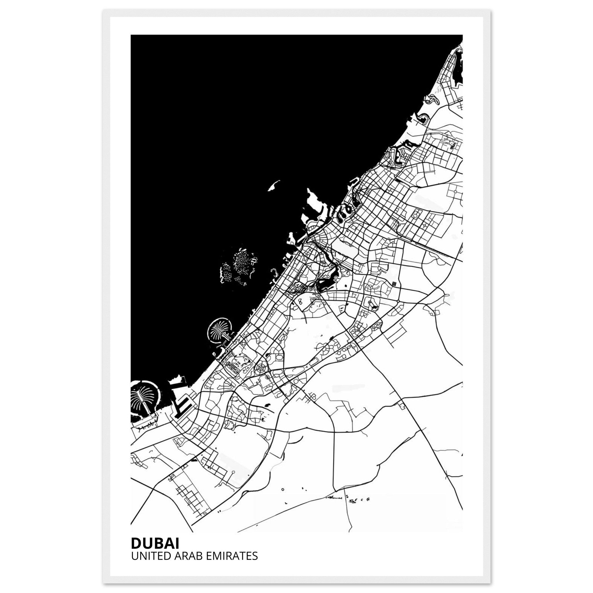 Dubai United Arab Emirates City Map Poster | Custom Map Art Print - Ink And Atlas