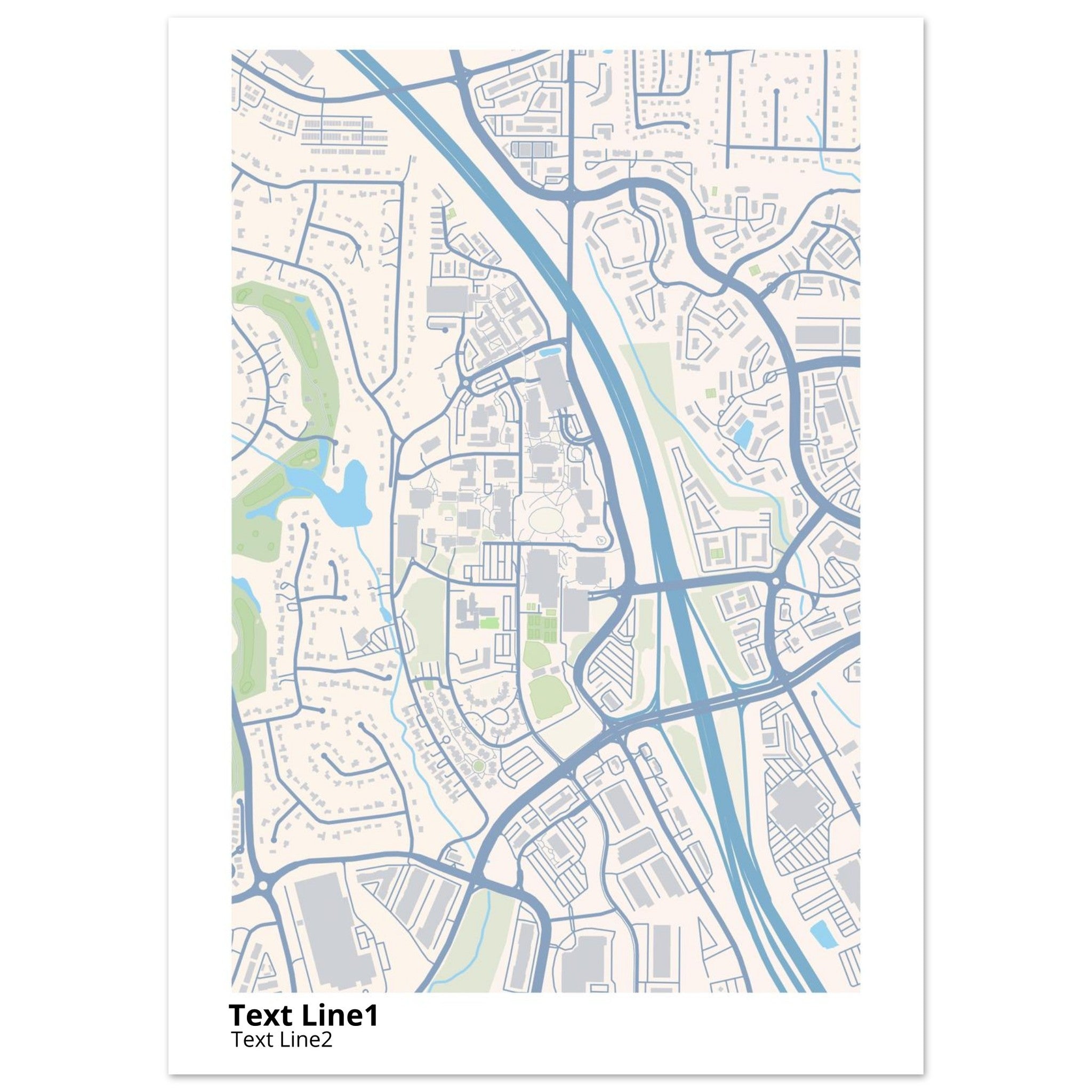 kennesaw state university georgia modern campus map print