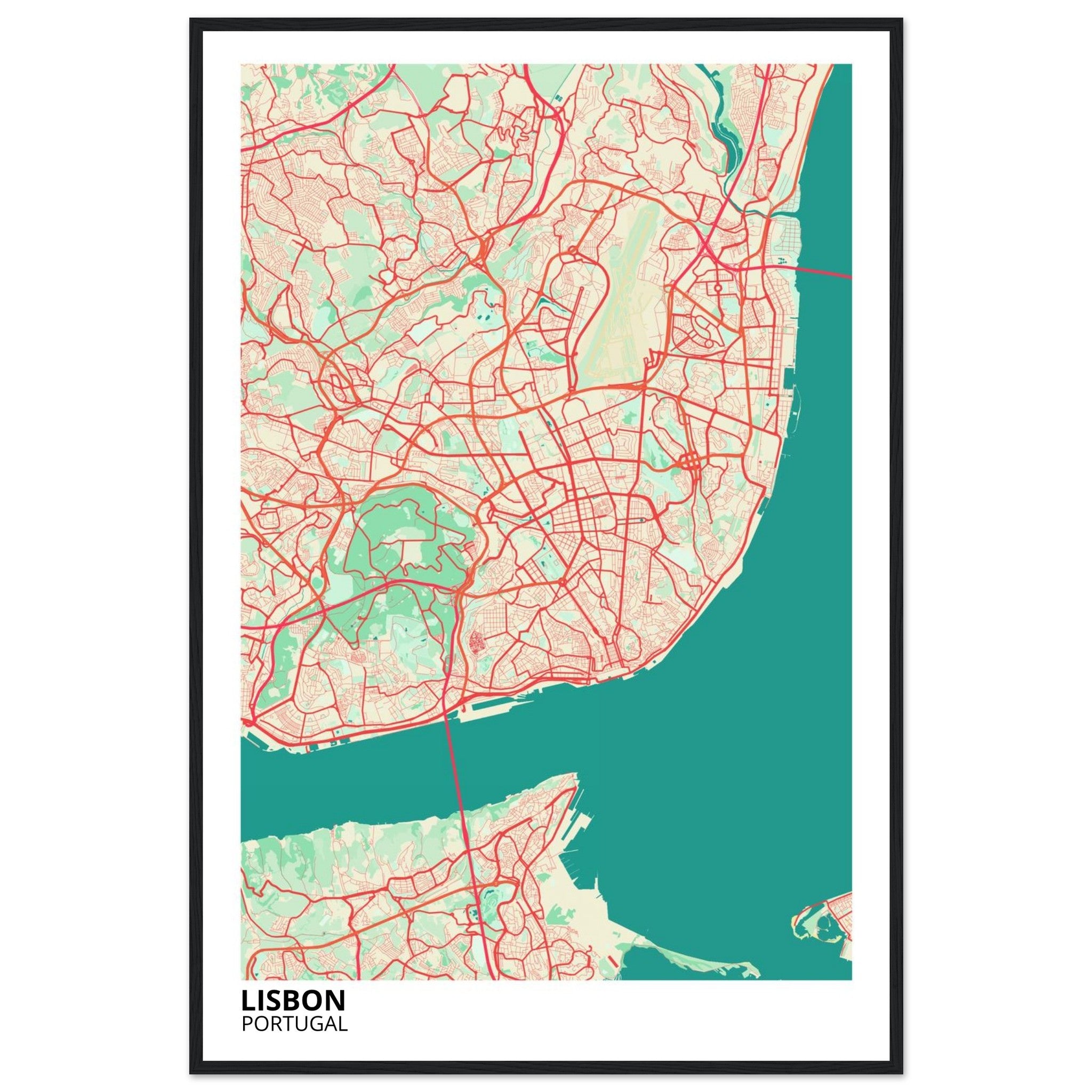 Lisbon Portugal City Map Poster | Custom Map Art Print - Ink And Atlas