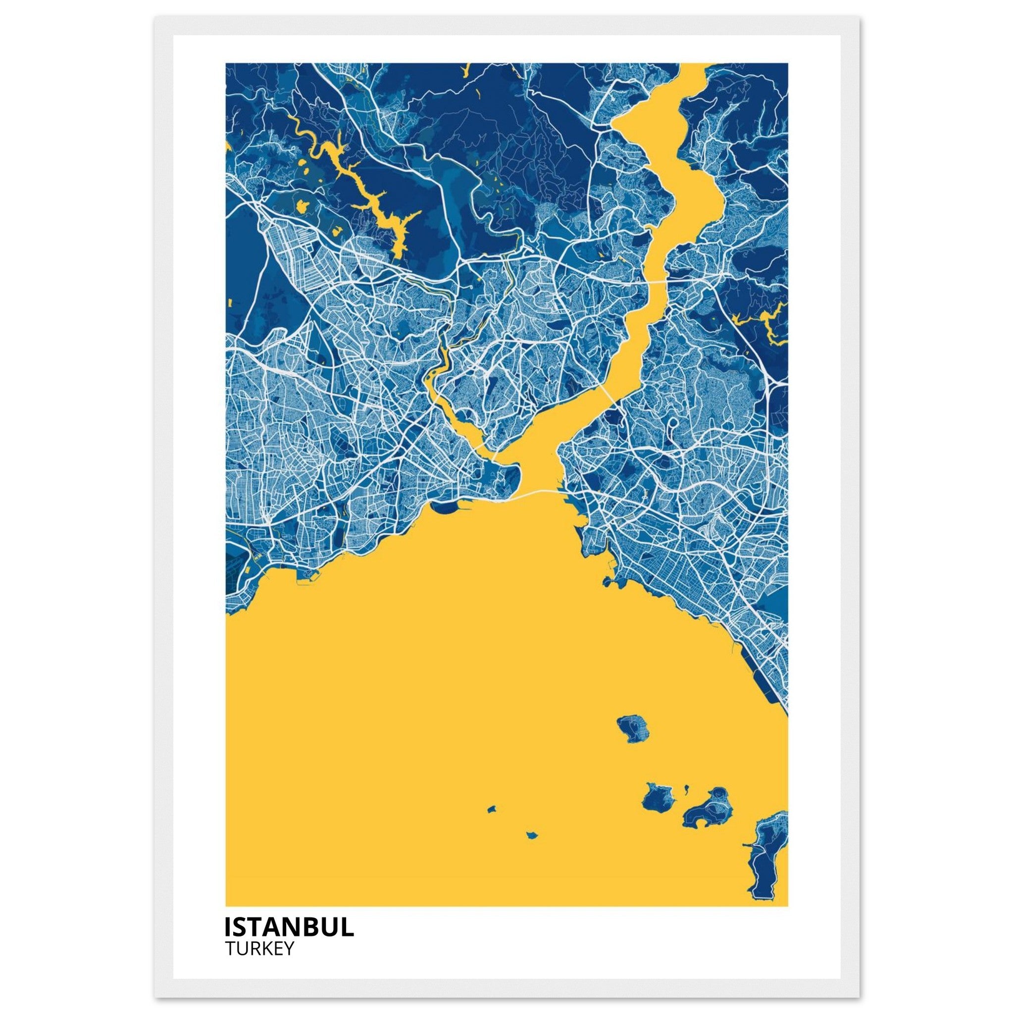 istanbul turkey map poster print