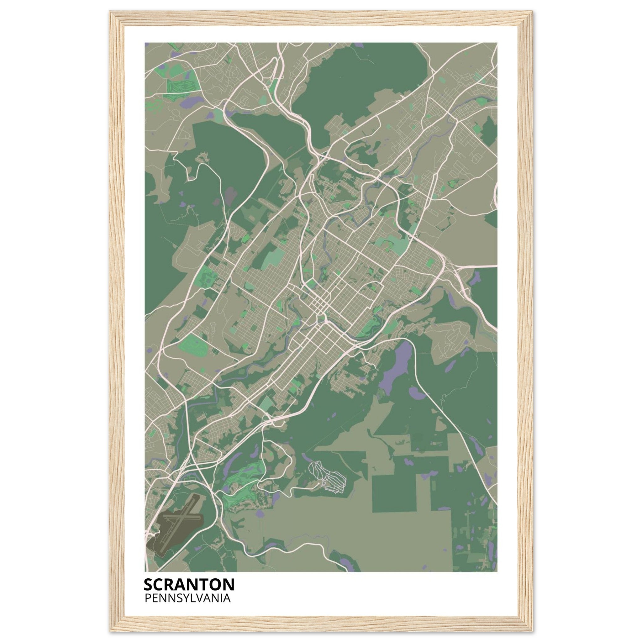 Scranton Pennsylvania City Map Poster | Custom Map Art Print - Ink And Atlas