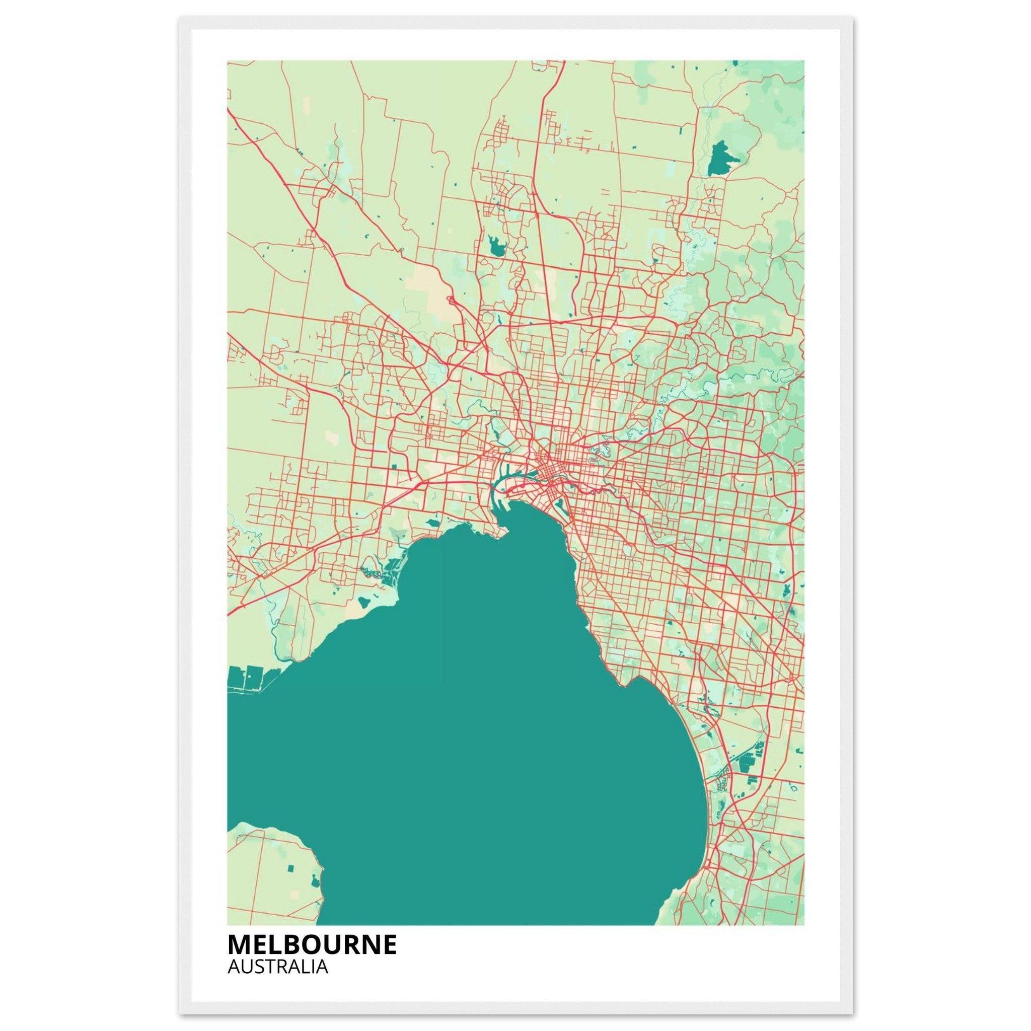Melbourne Australia City Map Poster | Custom Map Art Print - Ink And Atlas