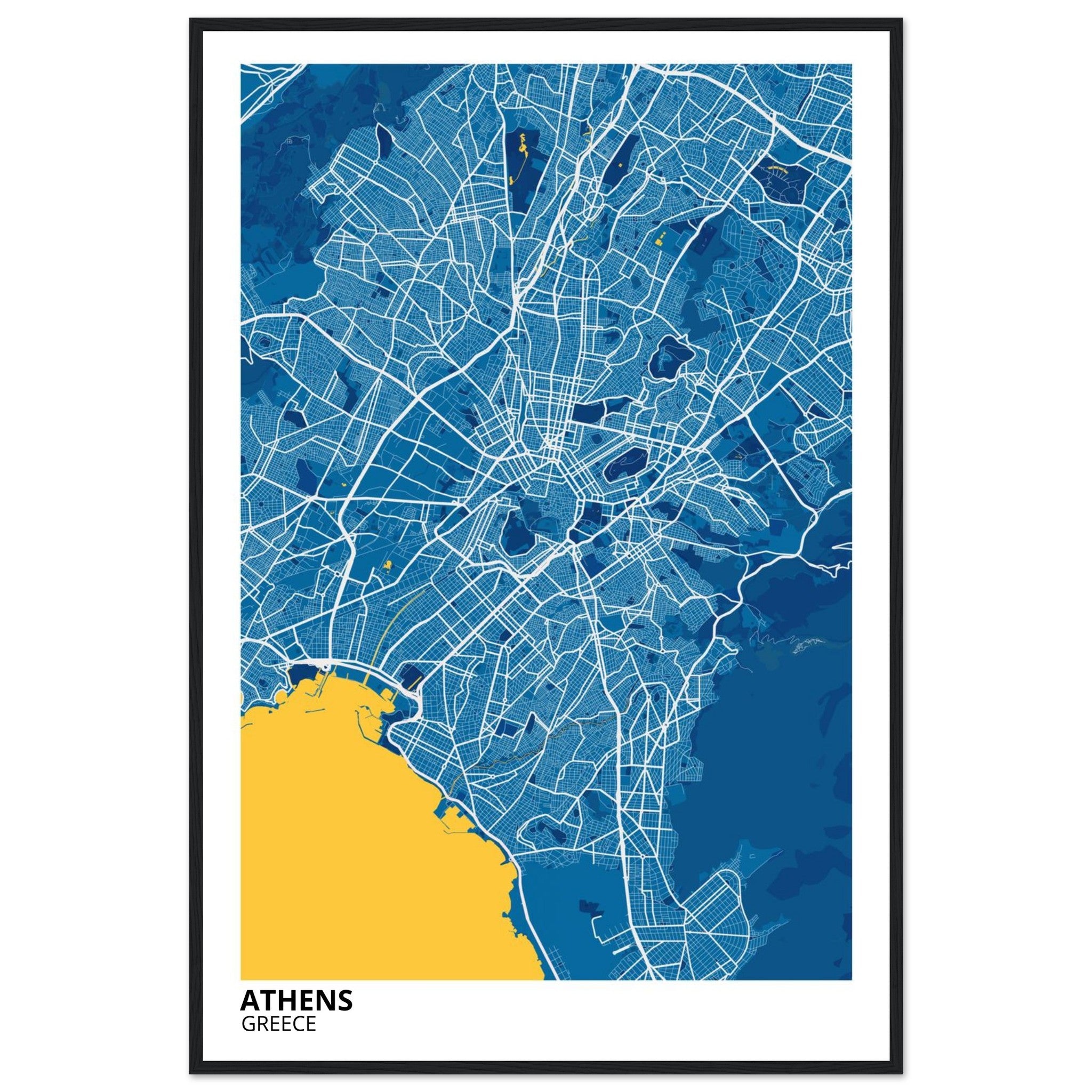 Athens Greece City Map Poster | Custom Map Art Print - Ink And Atlas