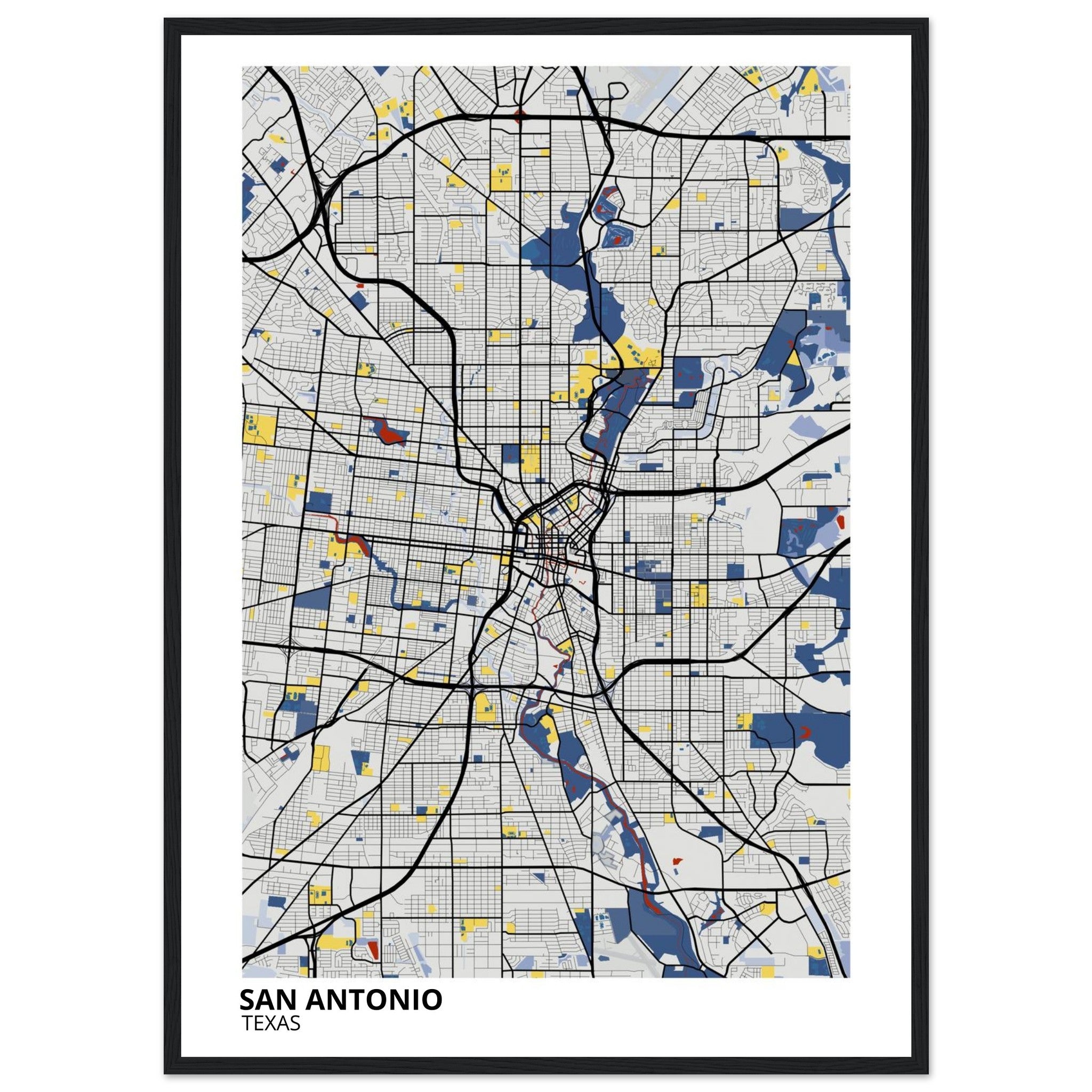 San Antonio Texas City Map Poster | Custom Map Art Print - Ink And Atlas