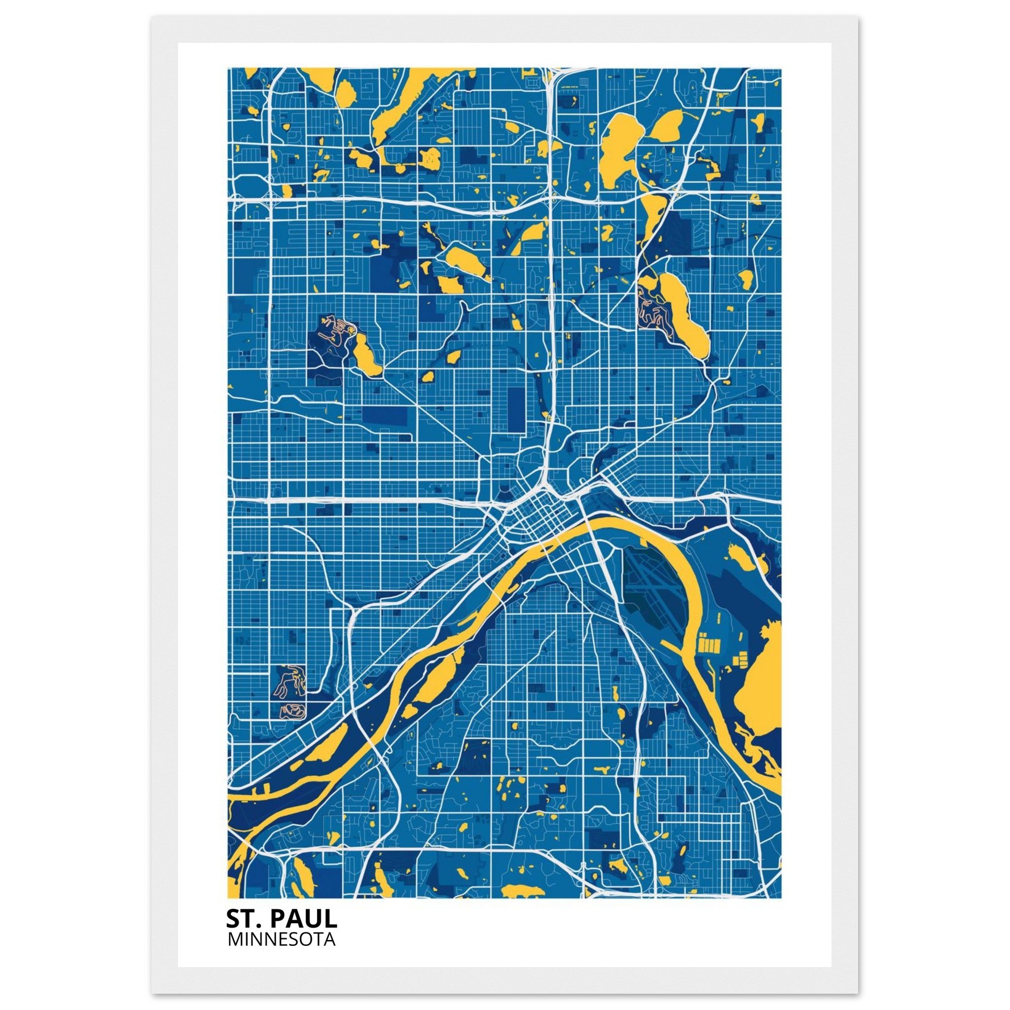 st paul map poster print